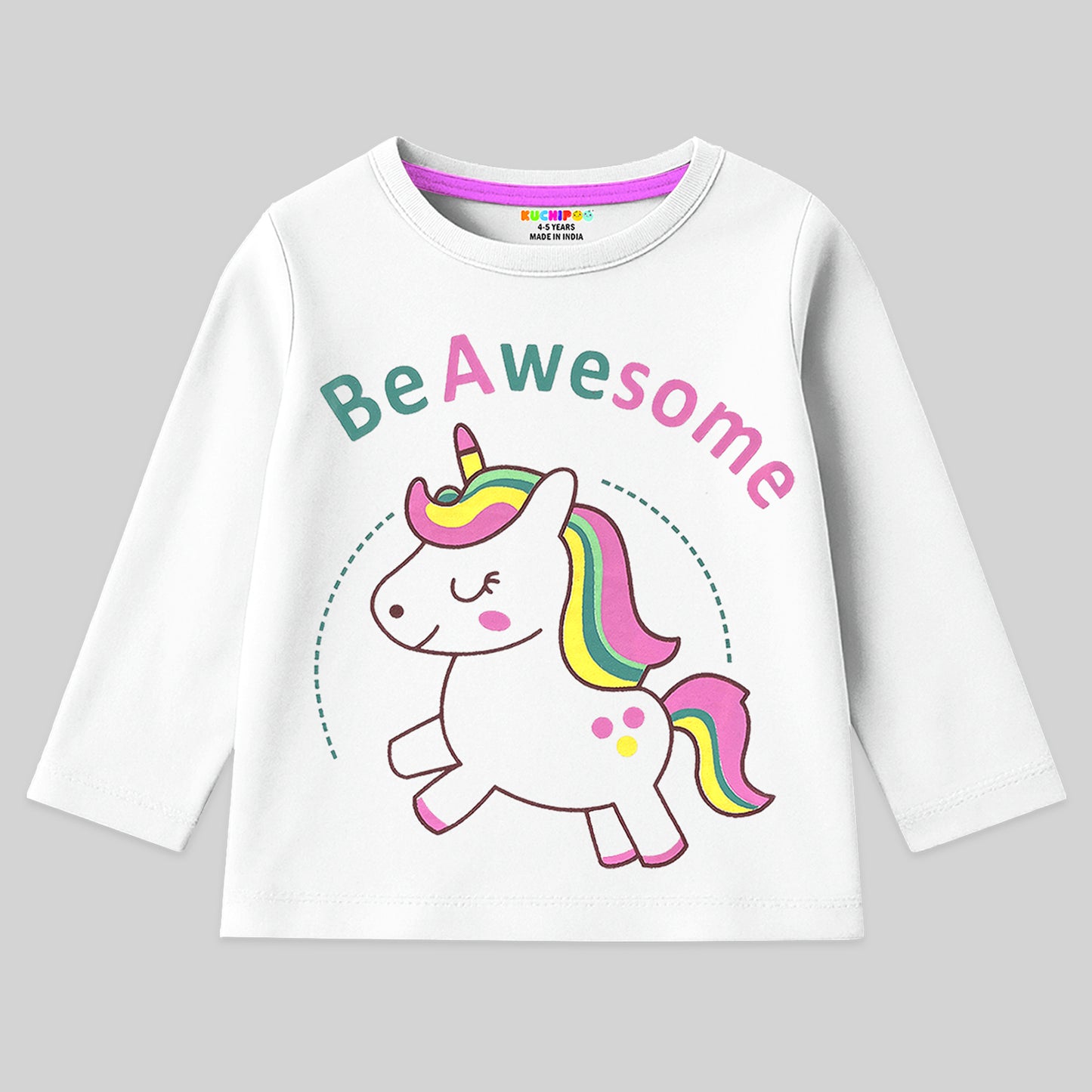 Kuchipoo Baby Girl Full Sleeves Regular Fit Cotton T-Shirt