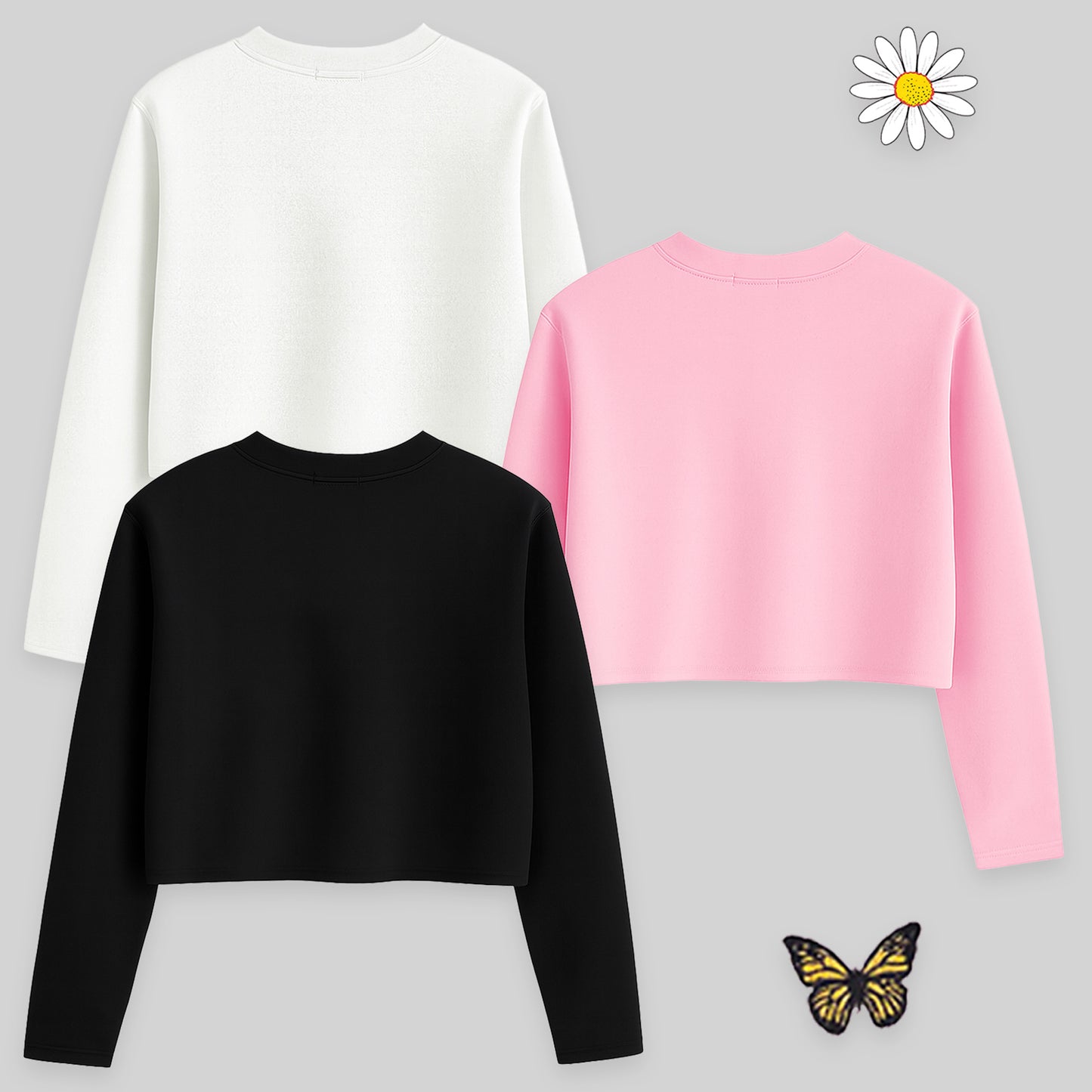 Kuchipoo Girls Crop Top Cotton T-Shirt - Pack of 3