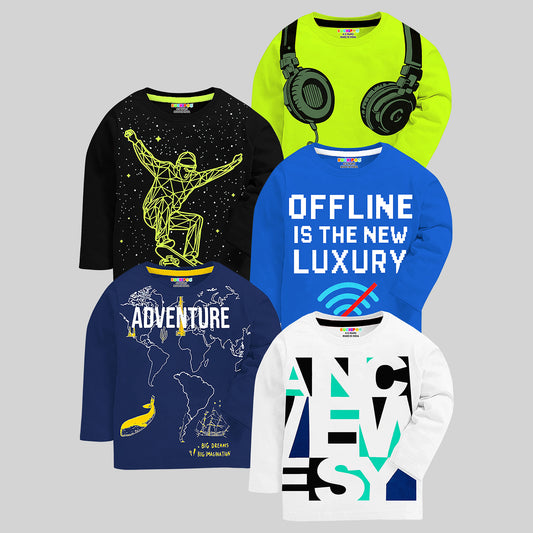 KUCHIPOO Boys Full Sleeves T-Shirts