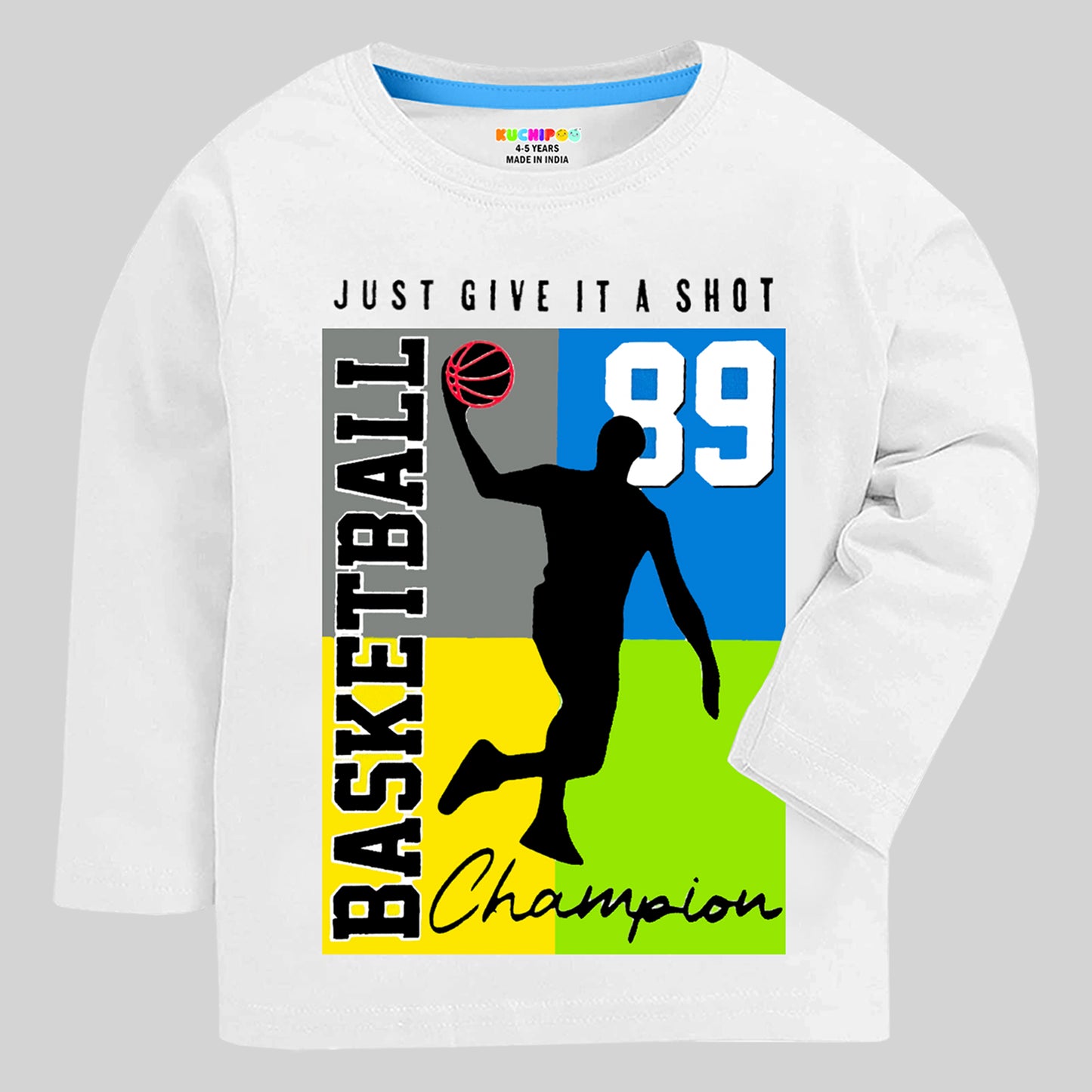 Kuchipoo Boys Full Sleeves Cotton T-Shirt - Pack of 5