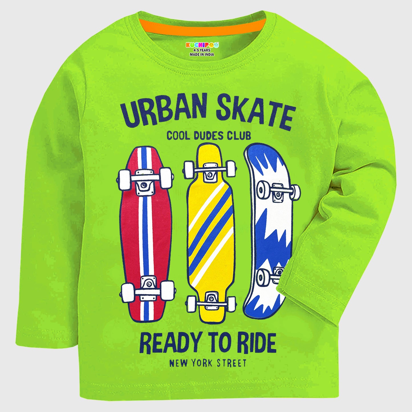 Kuchipoo Boys Full Sleeves Cotton T-Shirt