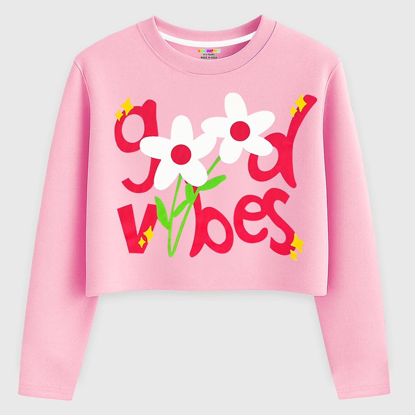 Kuchipoo Girls Crop Top Cotton T-Shirt - Pack of 3