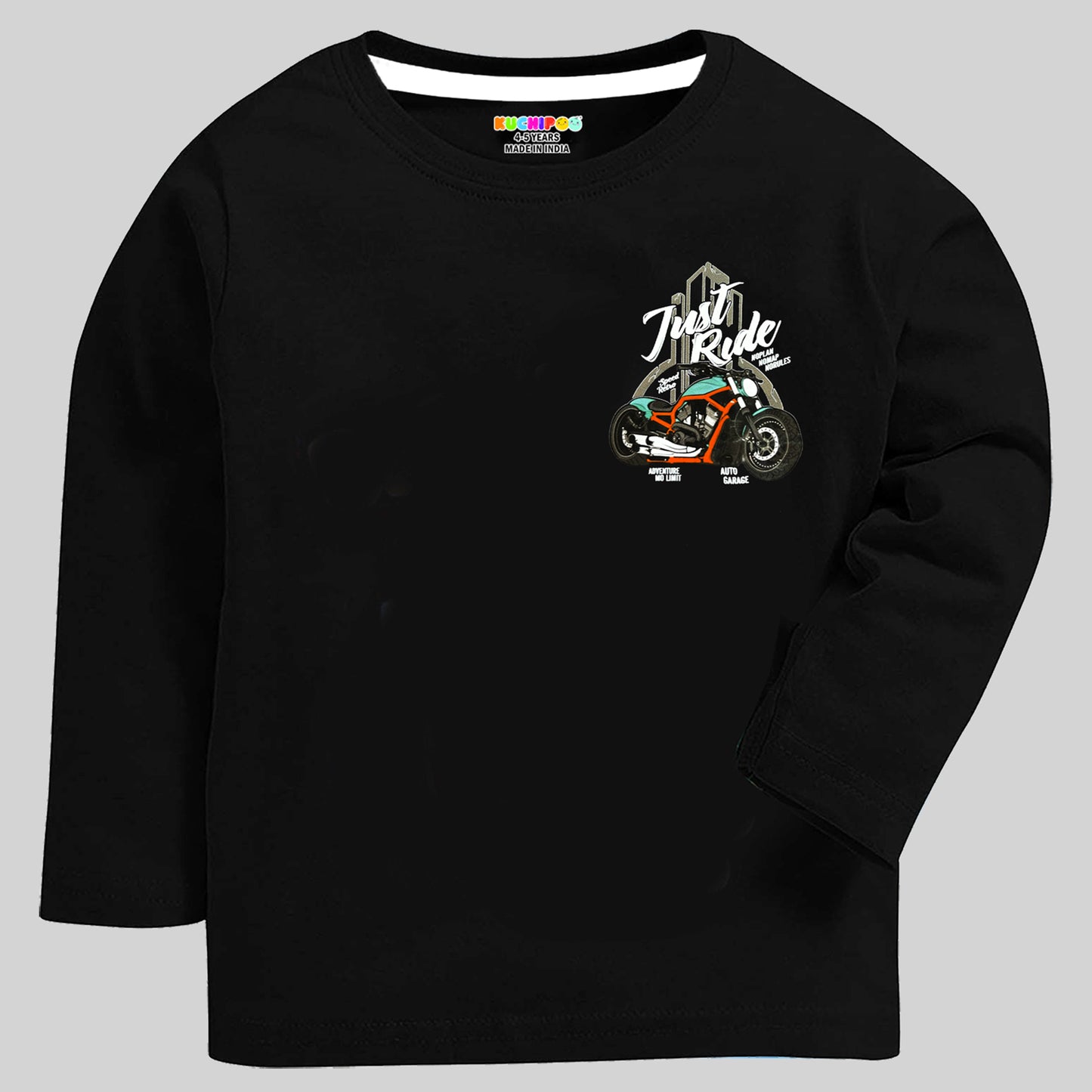 Kuchipoo Boys Full Sleeve T-Shirts | Soft Cotton Round Neck Tees | Multicolor Pack of 5