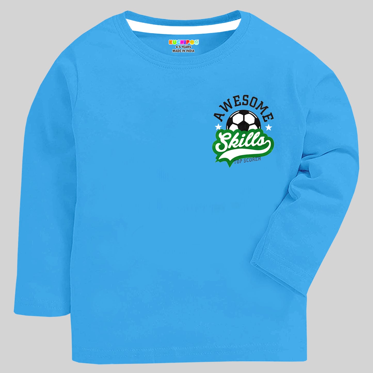 Kuchipoo Boys Full Sleeve T-Shirts | Soft Cotton Round Neck Tees | Multicolor Pack of 5