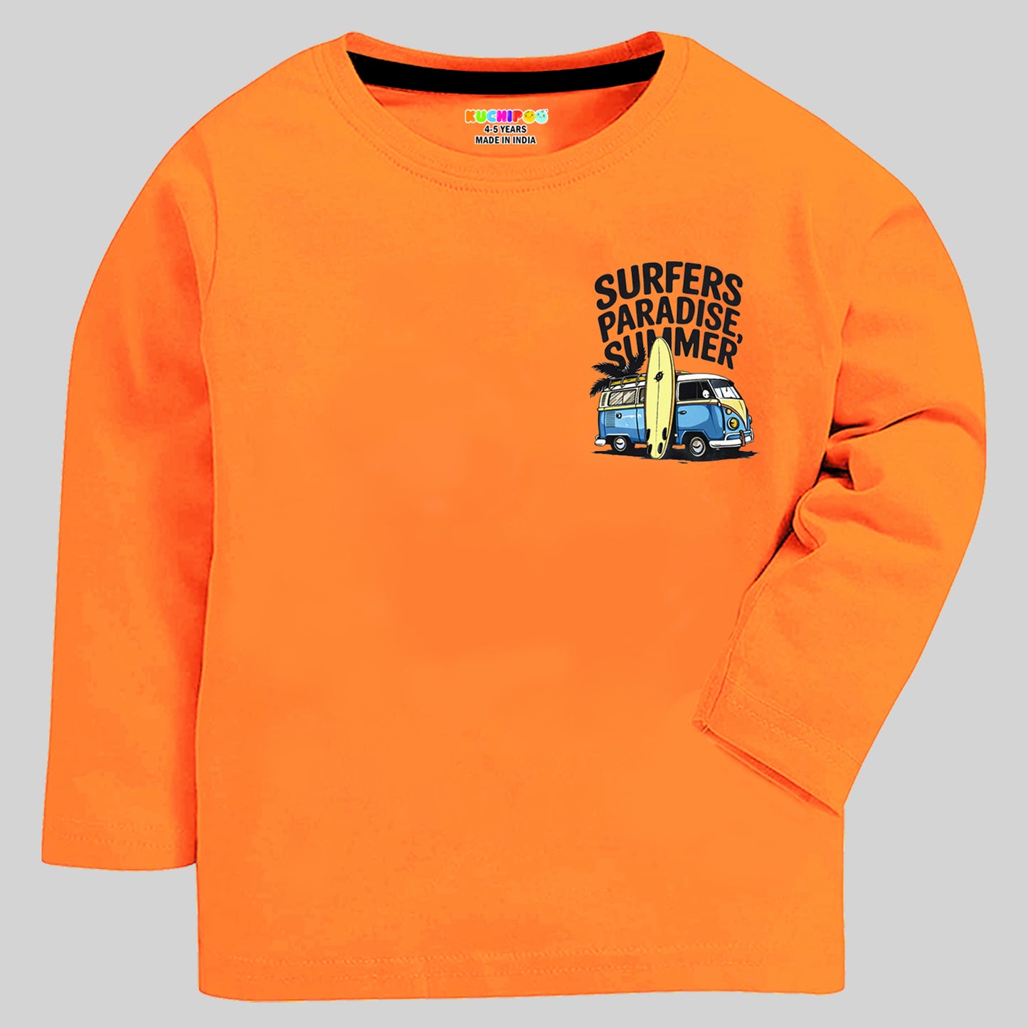 Kuchipoo Boys Full Sleeve T-Shirts | Soft Cotton Round Neck Tees | Multicolor Pack of 5