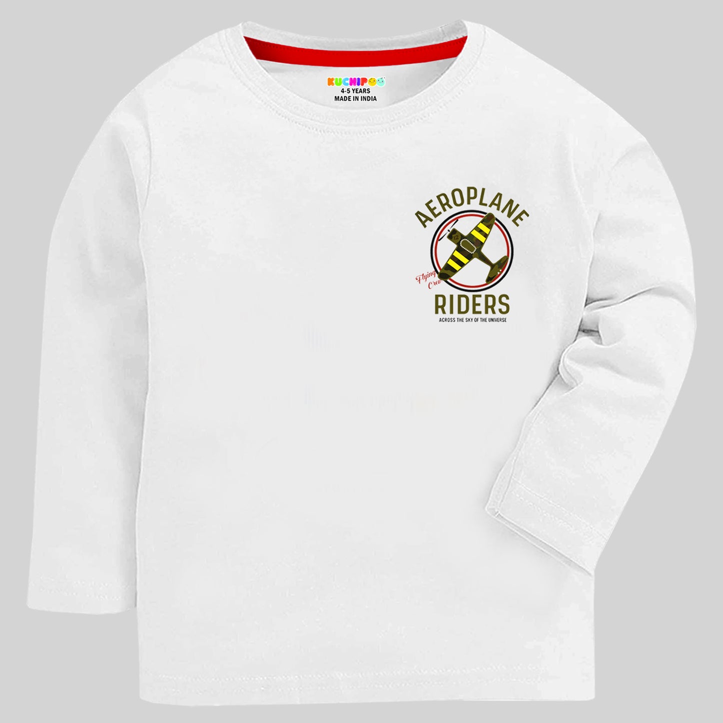 Kuchipoo Boys Full Sleeve T-Shirts | Soft Cotton Round Neck Tees | Multicolor Pack of 5