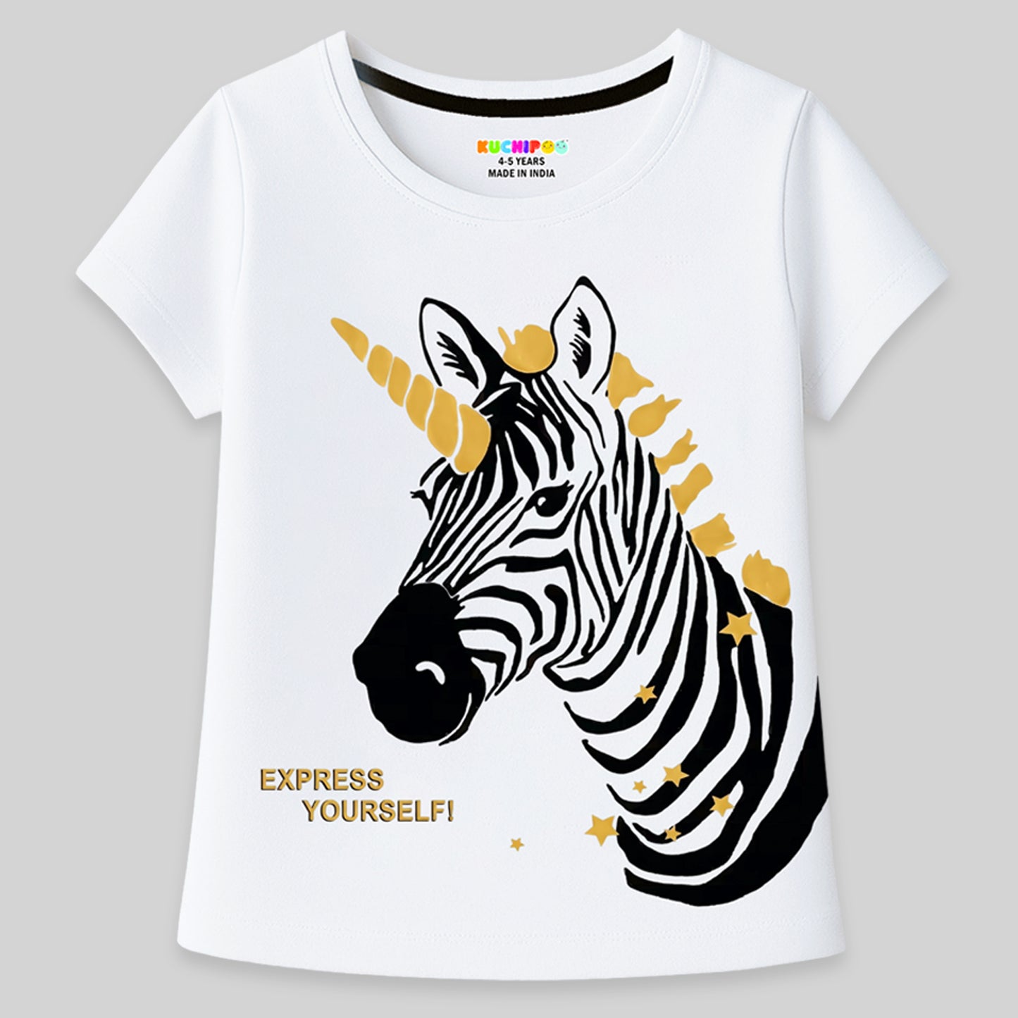 Kuchipoo Girls Regular Fit Cotton T-Shirt - Pack of 5