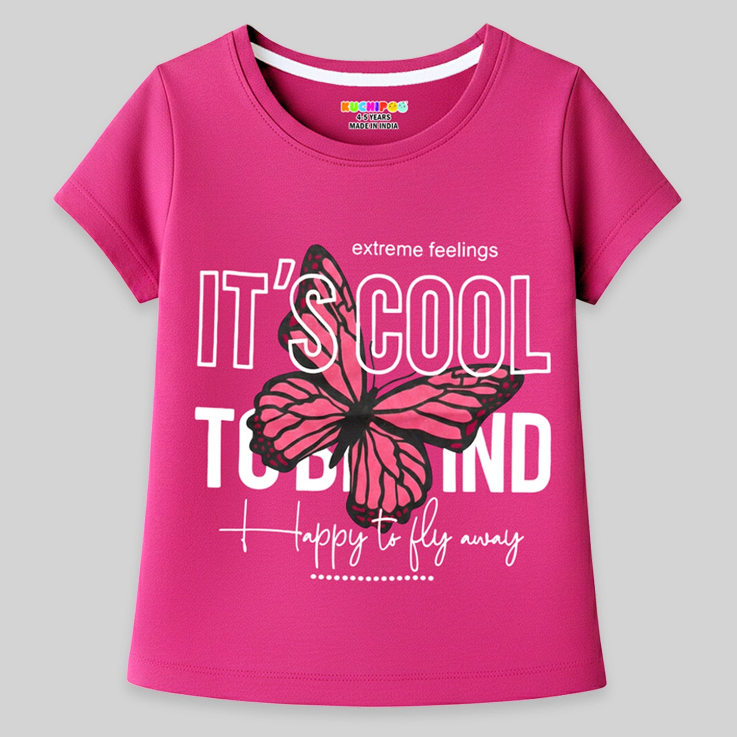 Kuchipoo Girls Regular Fit Cotton T-Shirt - Pack of 5