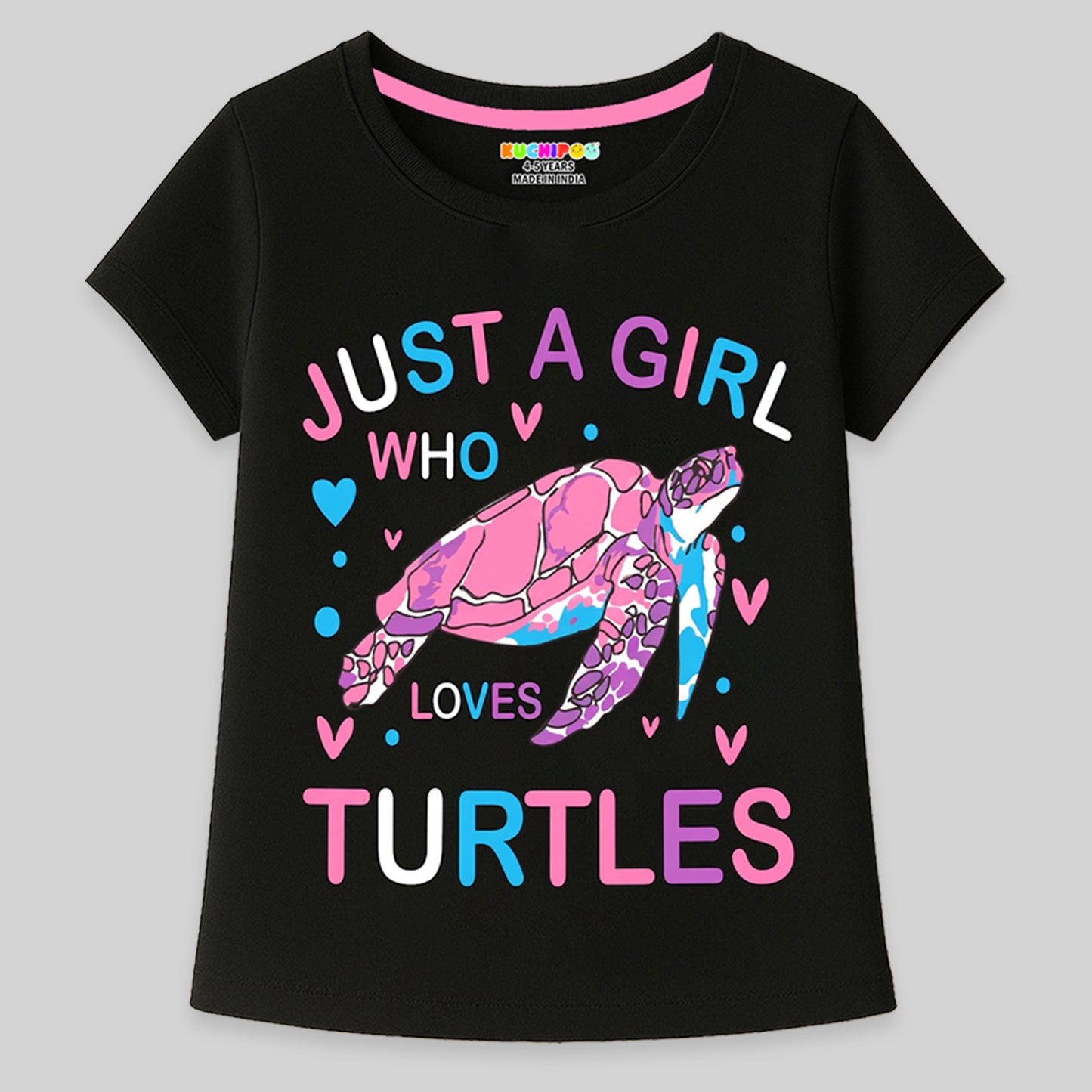 Kuchipoo Girls Regular Fit Cotton T-Shirt - Pack of 5
