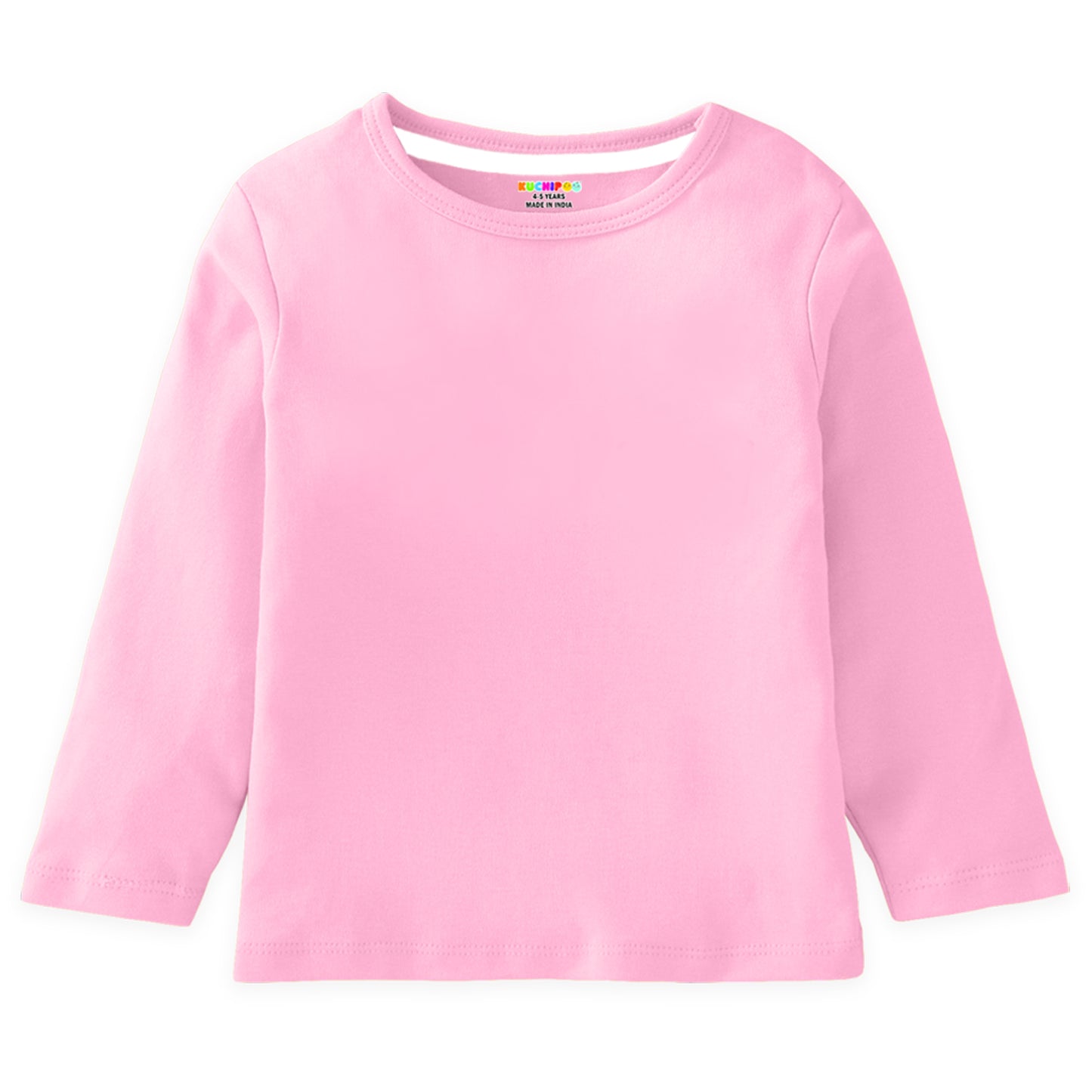 Kuchipoo Girls Full Sleeves 100% Cotton Cotton T-Shirt - Pack of 4