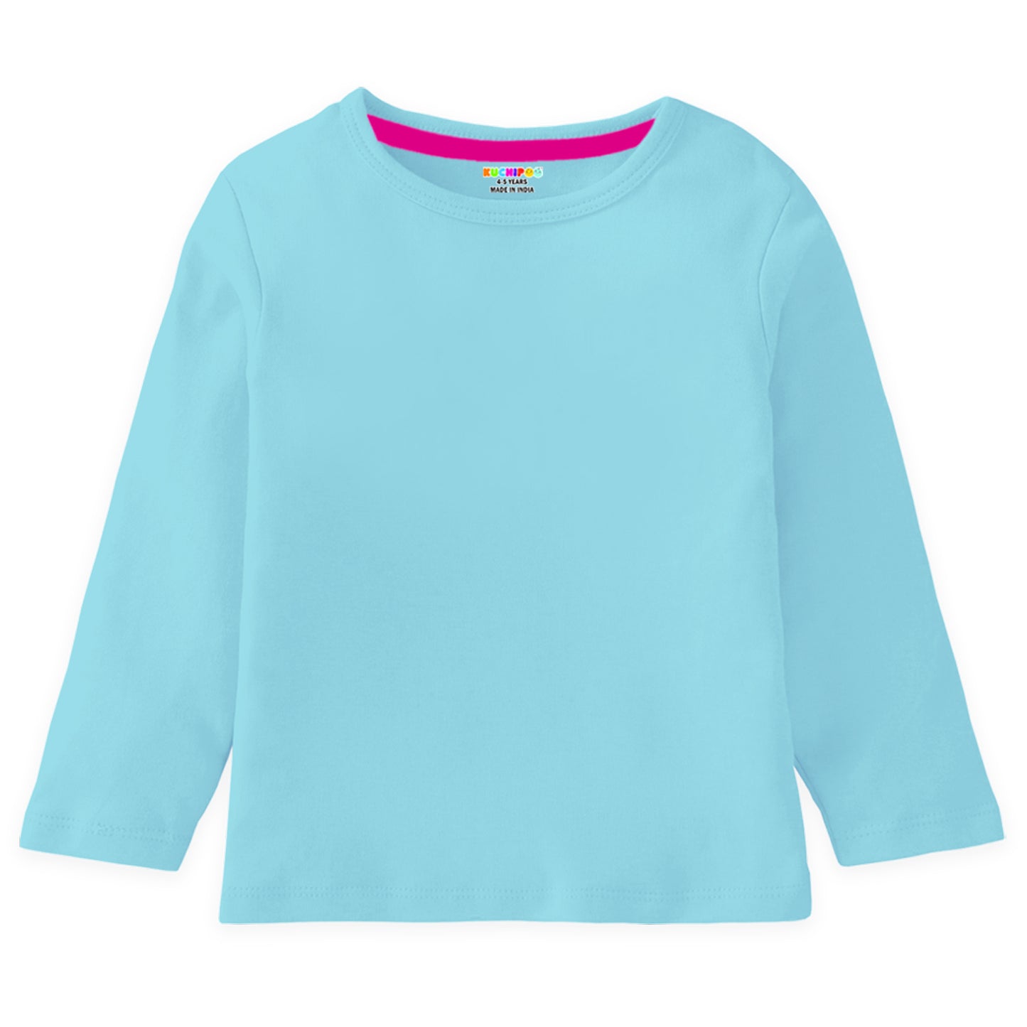 Kuchipoo Girls Full Sleeves 100% Cotton Cotton T-Shirt - Pack of 4