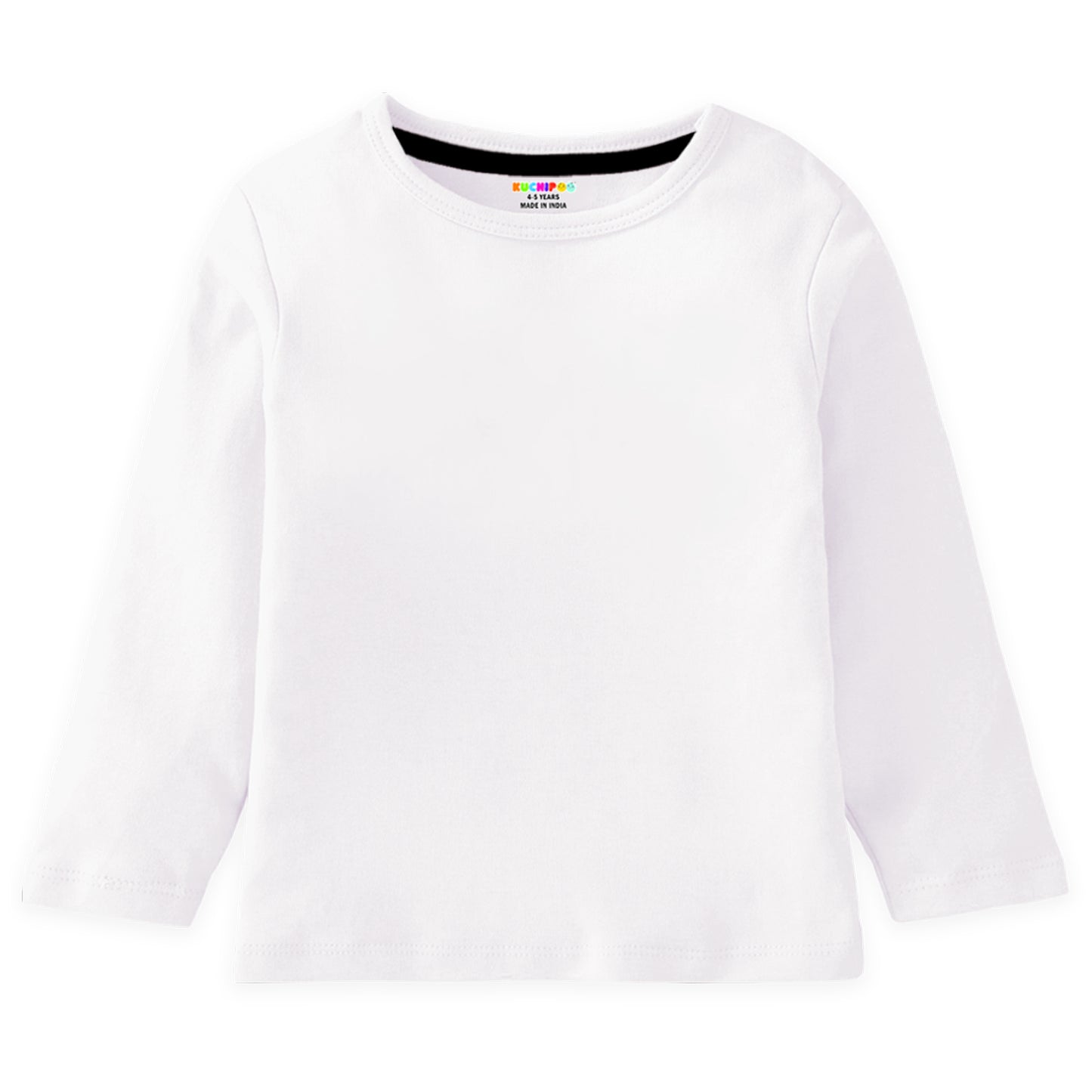 Kuchipoo Girls Full Sleeves 100% Cotton Cotton T-Shirt - Pack of 4
