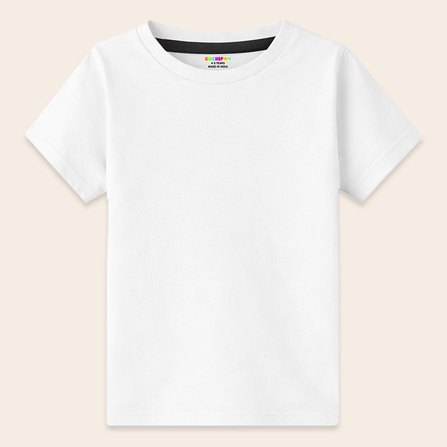 Kuchipoo Boys 100% Cotton Half Sleeve T-Shirt | Soft & Breathable Fabric | Round Neck Plain Solid Tee | Comfortable Pack of 4
