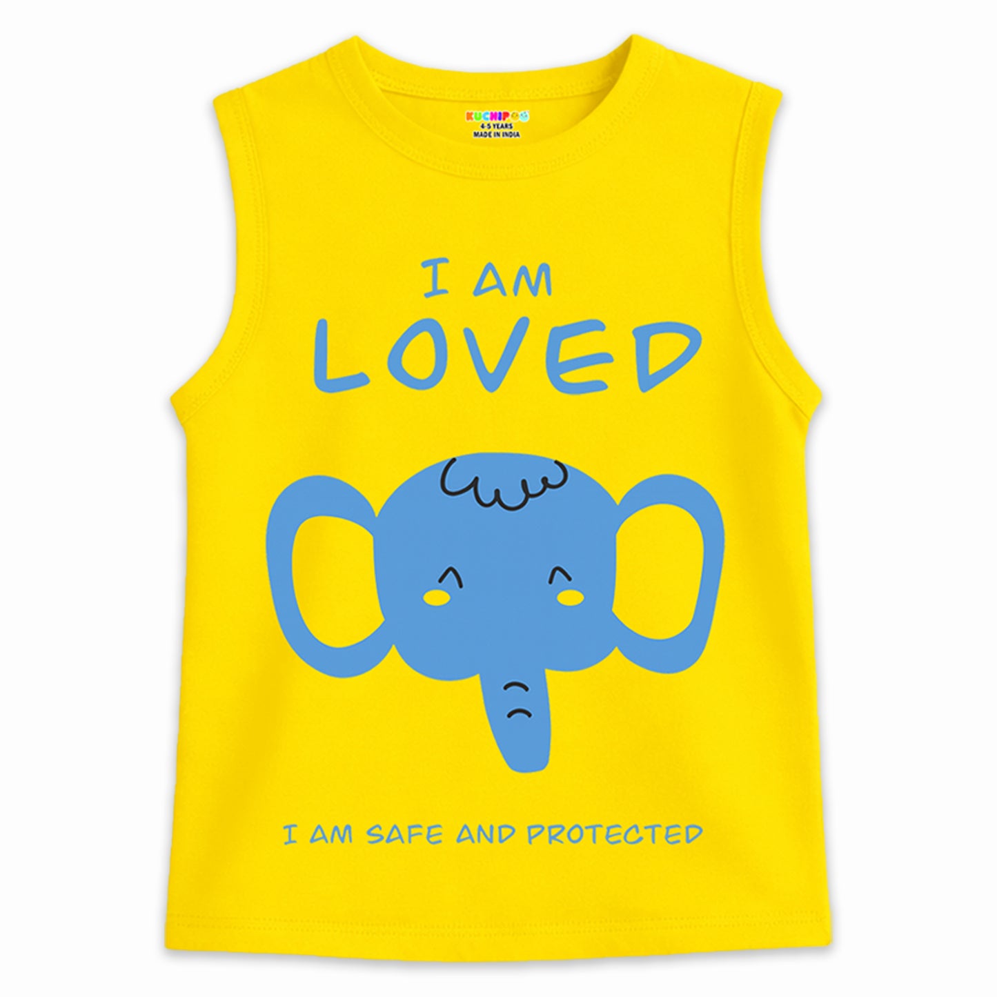 Kuchipoo Boys & Girls Cotton Sleeveless T-Shirts | Printed Graphic Design | Lightweight & Comfortable | Summer Casual Wear | Everyday Kids Clothing - Pack of 5