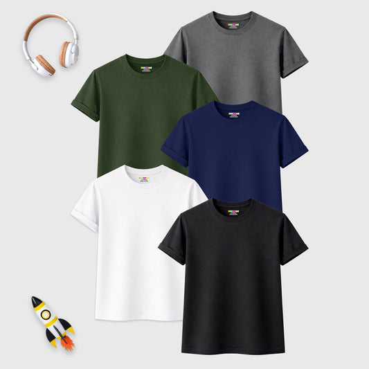 Kuchipoo Boys Half Sleeves Solid T-Shirts