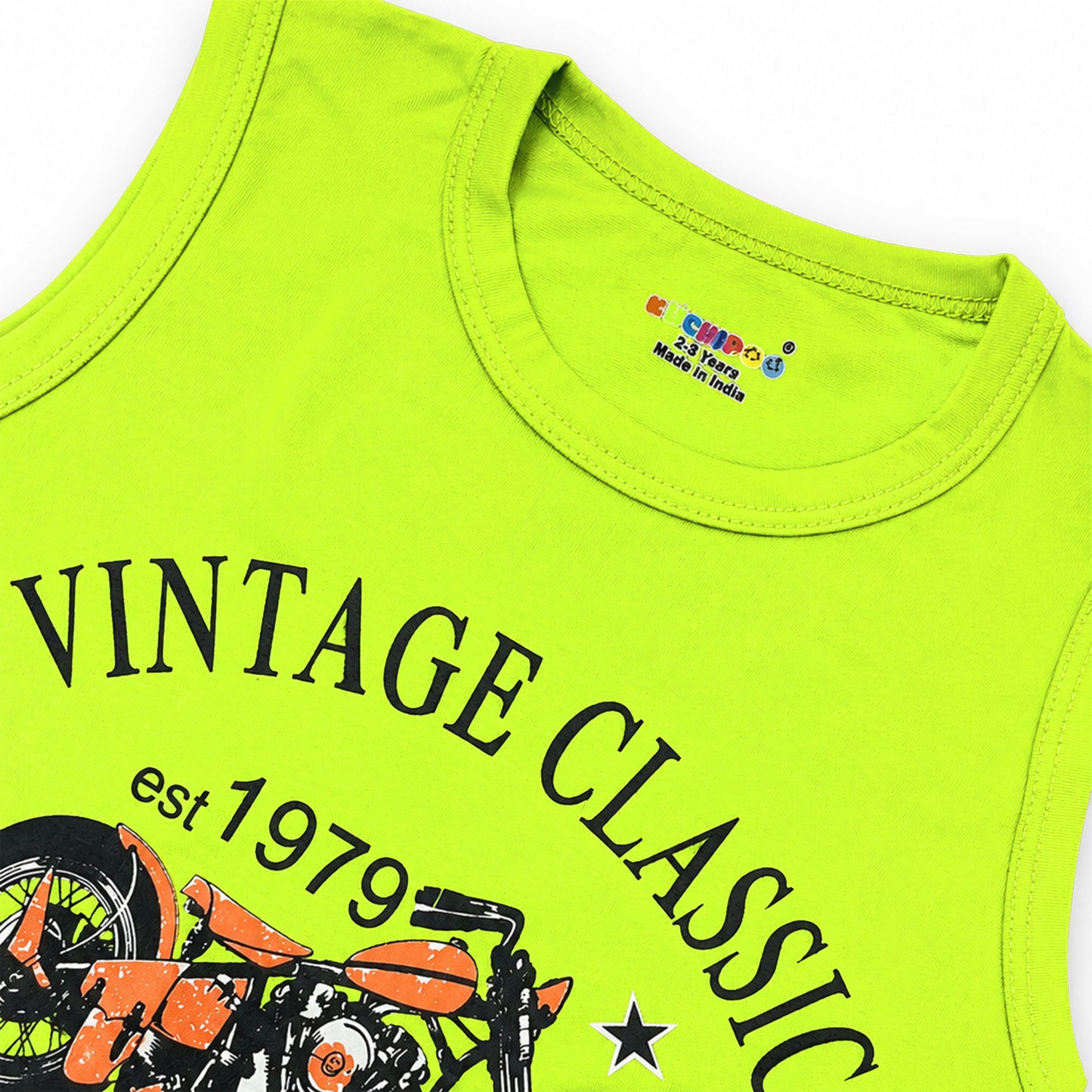 Kuchipoo Boys Sleeveless Cotton Tshirts | Printed Round Neck Kids Tshirts for Summer Wear | Pack of 4