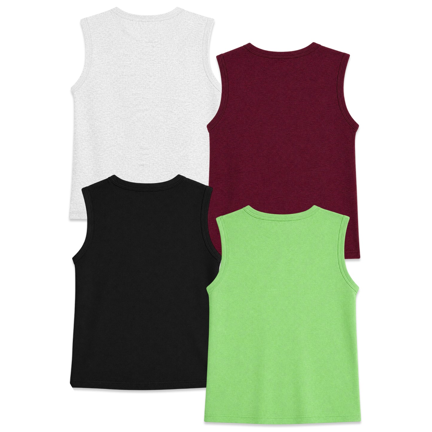 Kuchipoo Boys Sleeveless Cotton Tshirts | Printed Round Neck Kids Tshirts for Summer Wear | Pack of 4
