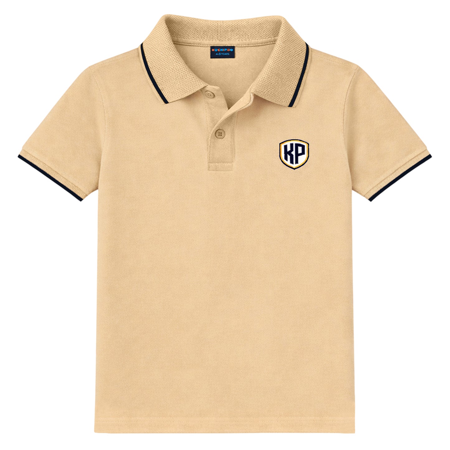Kuchipoo Boys 100% Cotton Polo T-Shirts | Half Sleeve Collared Neck | Soft & Comfortable Casual Wear for Kids | Pack of 2
