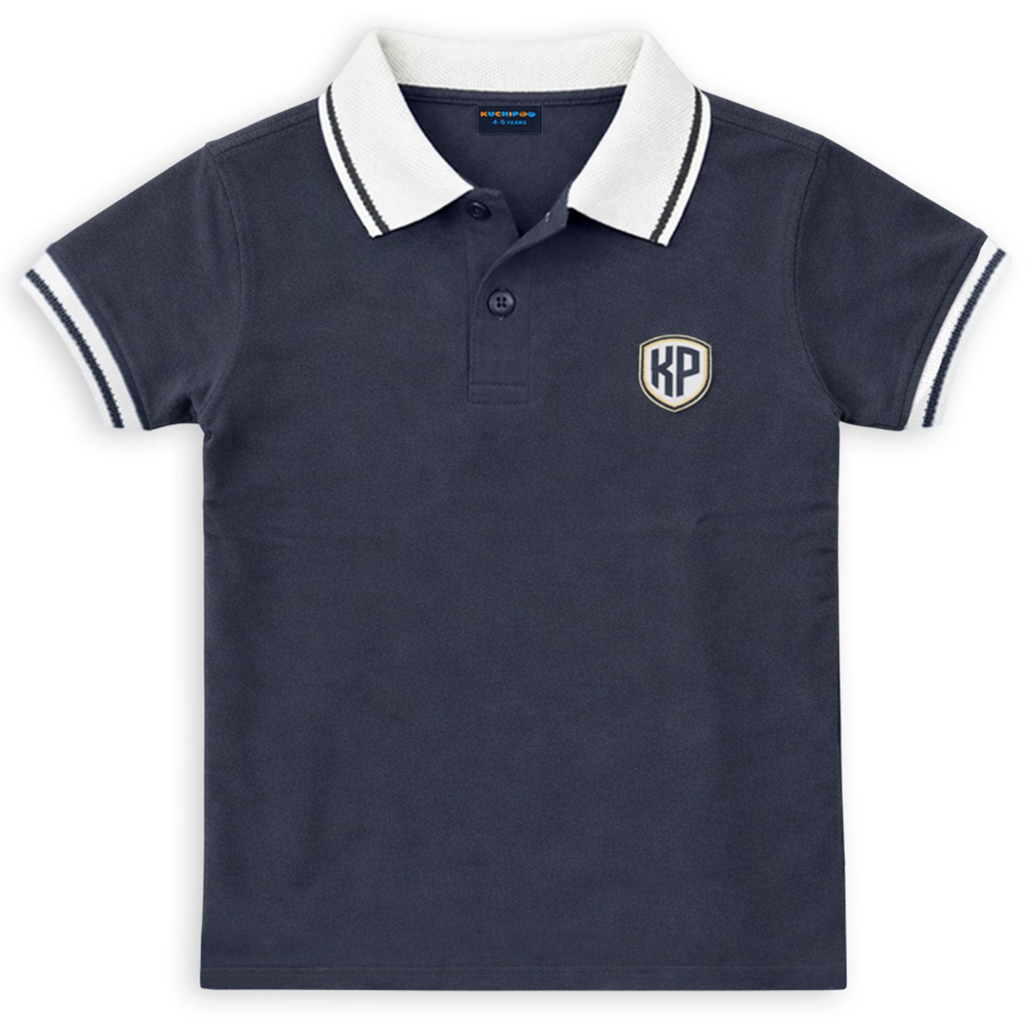 Kuchipoo Boys 100% Cotton Polo T-Shirts | Half Sleeve Collared Neck | Soft & Comfortable Casual Wear for Kids | Pack of 2