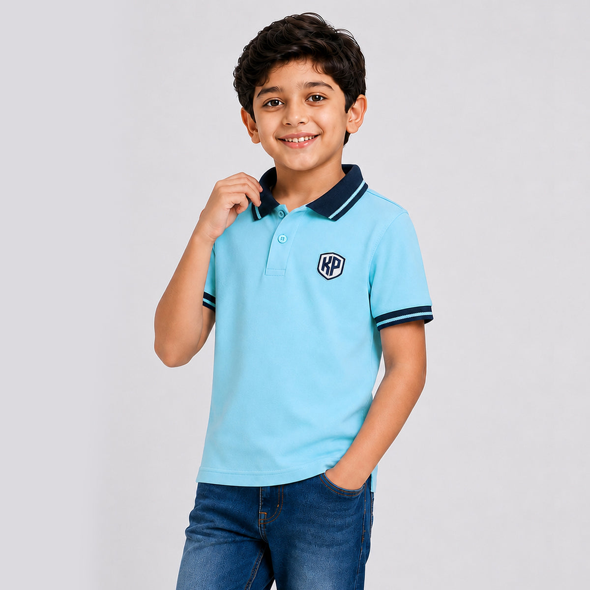 Kuchipoo Boys 100% Cotton Polo T-Shirts | Half Sleeve Collared Neck | Soft & Comfortable Casual Wear for Kids | Pack of 2
