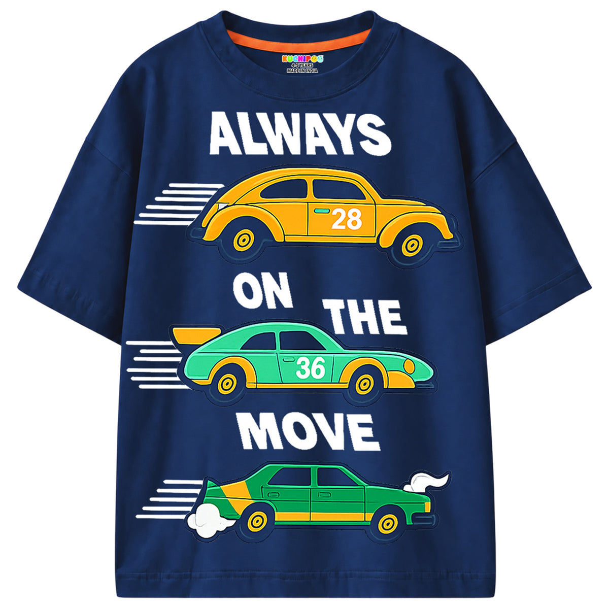 Kuchipoo Boys Cotton Printed T-Shirts | Half Sleeve Round Neck | Soft & Comfortable Casual Wear for Kids | Pack of 5