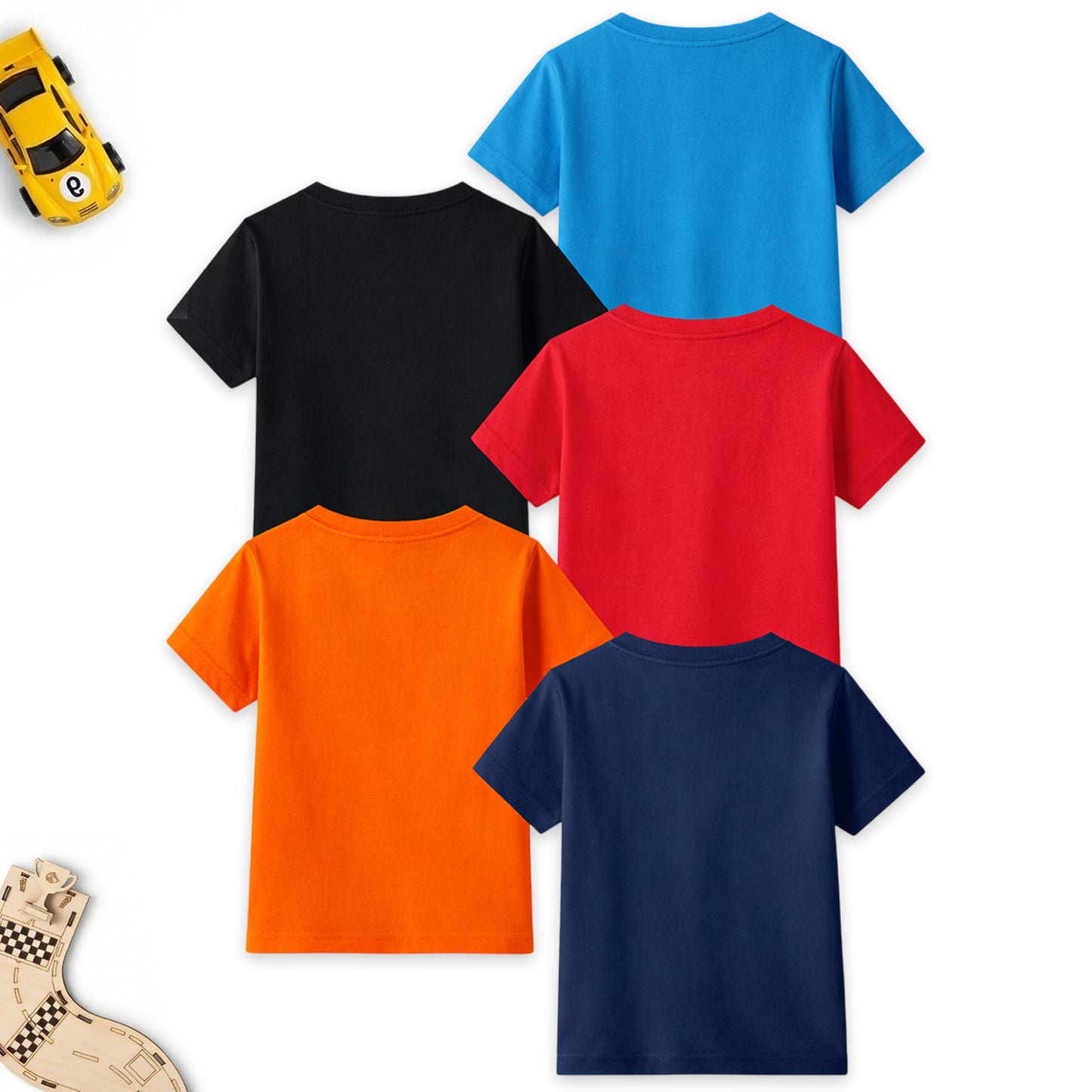 Kuchipoo Boys Cotton Printed T-Shirts | Half Sleeve Round Neck | Soft & Comfortable Casual Wear for Kids | Pack of 5