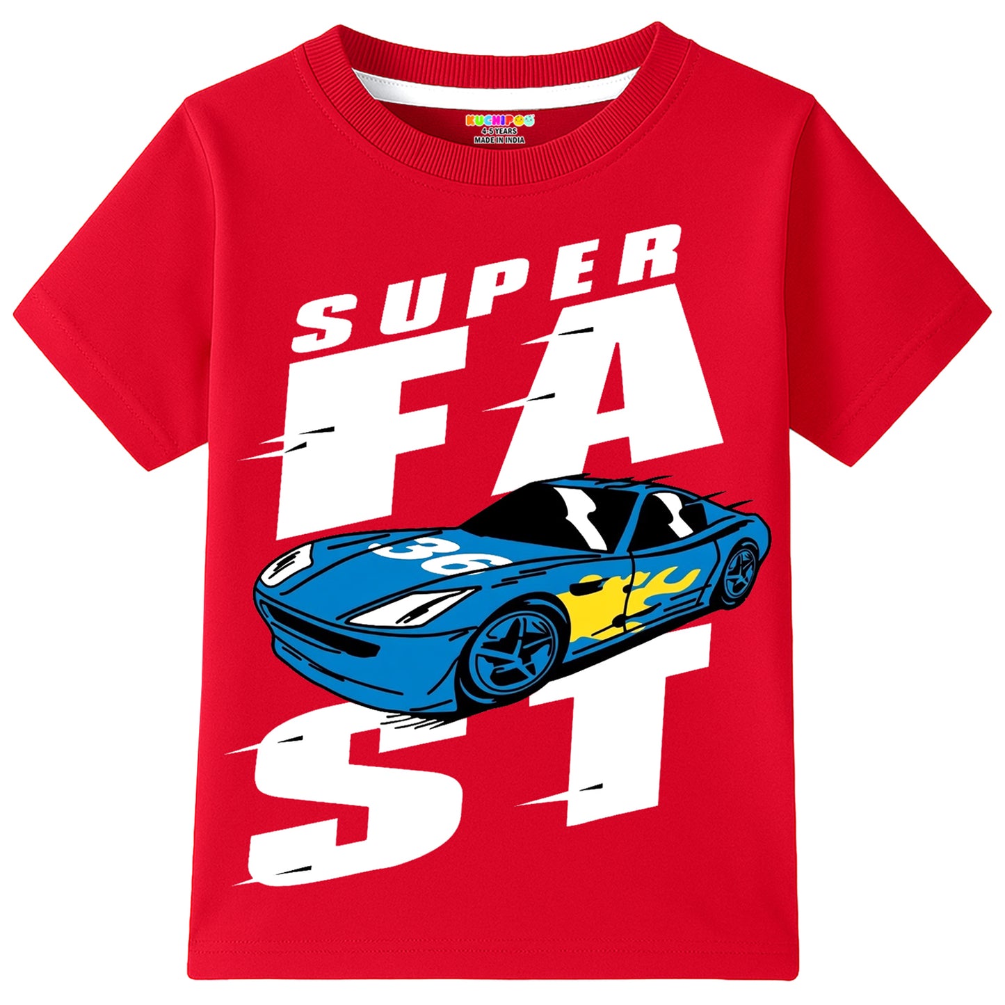 Kuchipoo Boys Cotton Printed T-Shirts | Half Sleeve Round Neck | Soft & Comfortable Casual Wear for Kids | Pack of 5