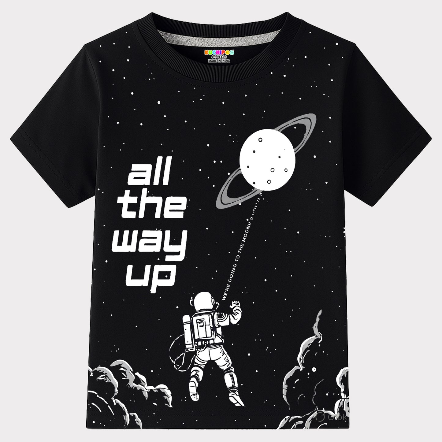 Kuchipoo Boys Cotton Printed T-Shirts | Half Sleeve Round Neck | Soft & Comfortable Casual Wear for Kids | Pack of 5