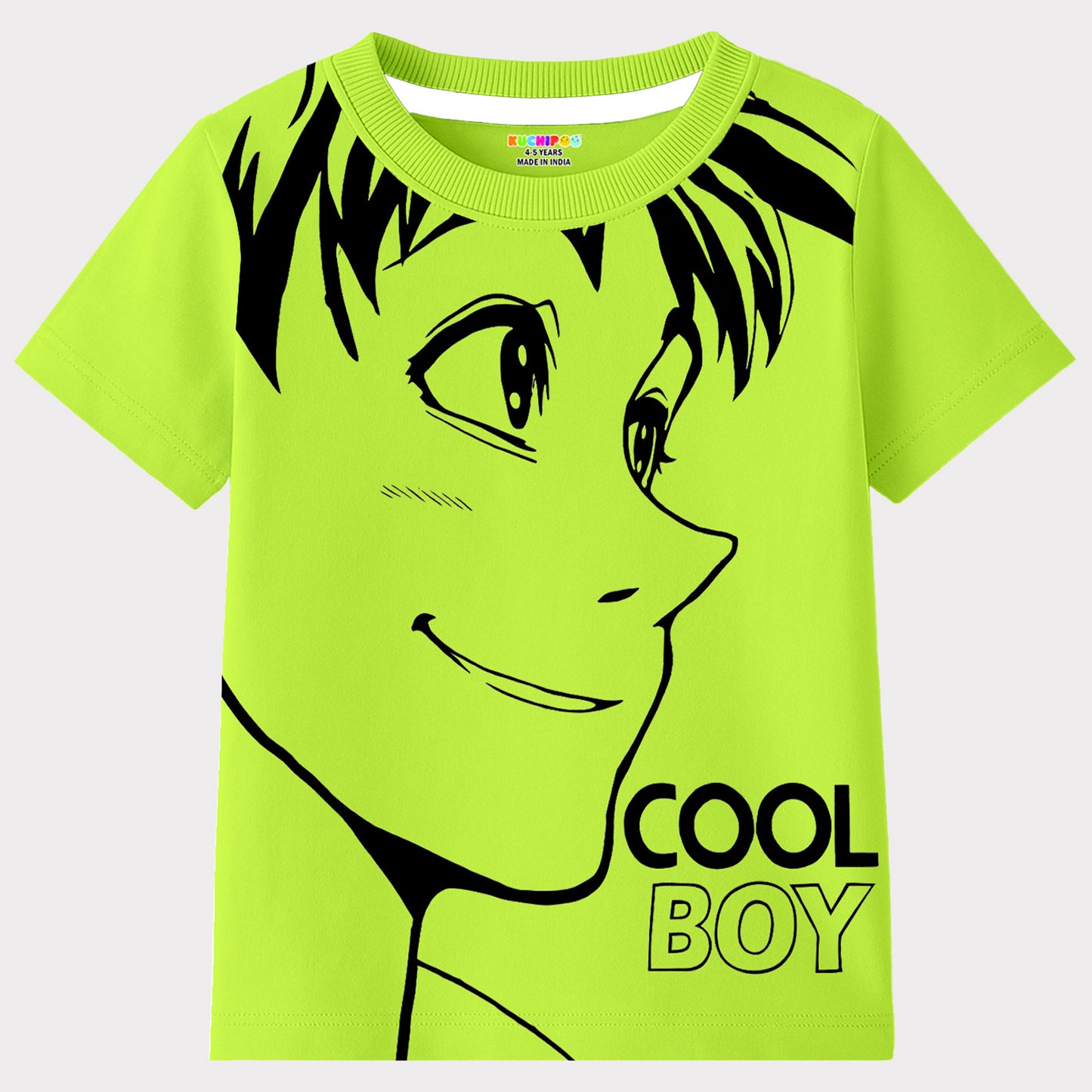 Kuchipoo Boys Cotton Printed T-Shirts | Half Sleeve Round Neck | Soft & Comfortable Casual Wear for Kids | Pack of 5