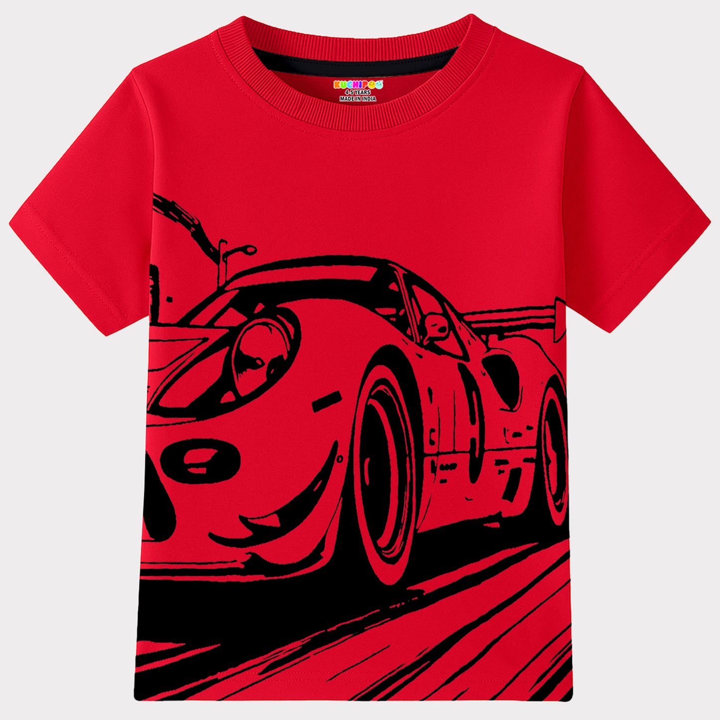 Kuchipoo Boys Cotton Printed T-Shirts | Half Sleeve Round Neck | Soft & Comfortable Casual Wear for Kids | Pack of 5
