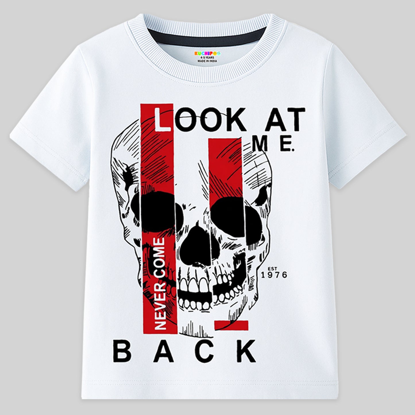 Kuchipoo Boys Cotton Printed T-Shirts | Half Sleeve Round Neck | Soft & Comfortable Casual Wear for Kids | Pack of 5