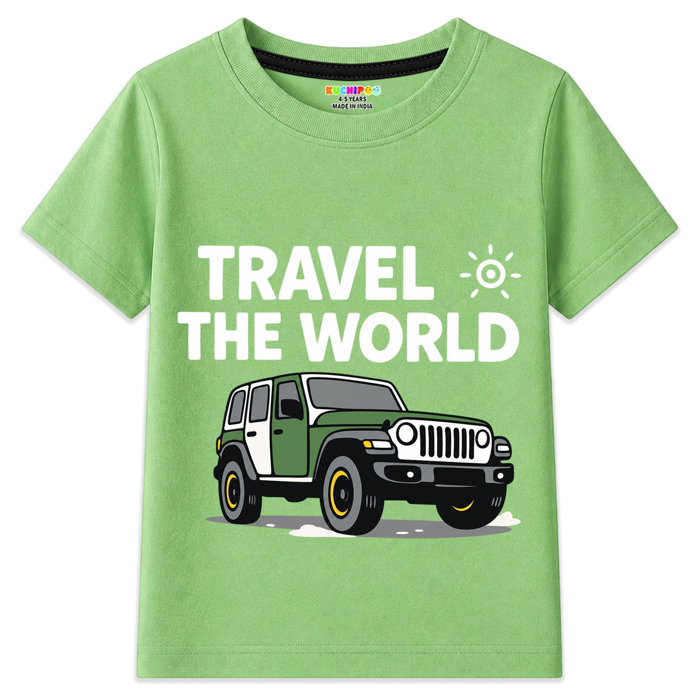 Kuchipoo Boys Cotton Printed T-Shirts | Half Sleeve Round Neck | Soft & Comfortable Casual Wear for Kids | Pack of 5