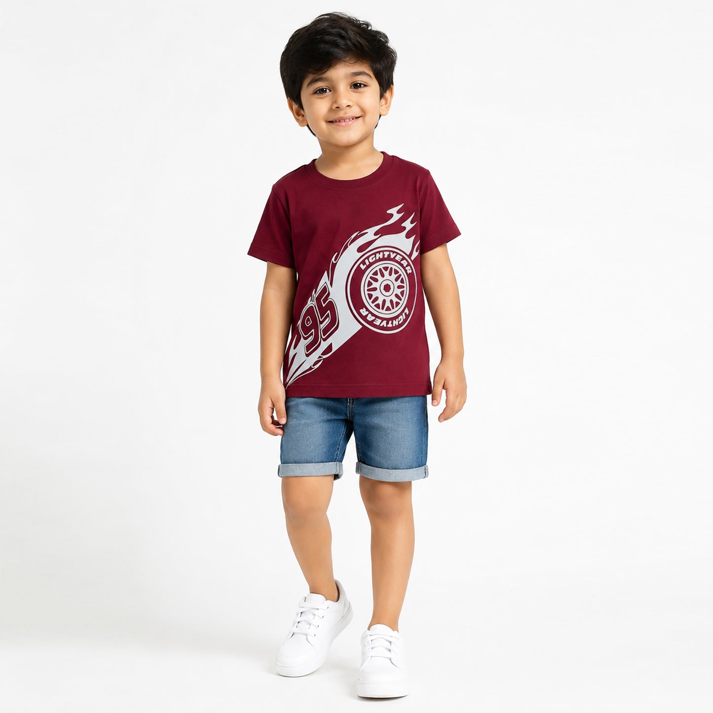 Kuchipoo Boys Cotton Printed T-Shirts | Half Sleeve Round Neck | Soft & Comfortable Casual Wear for Kids | Pack of 5