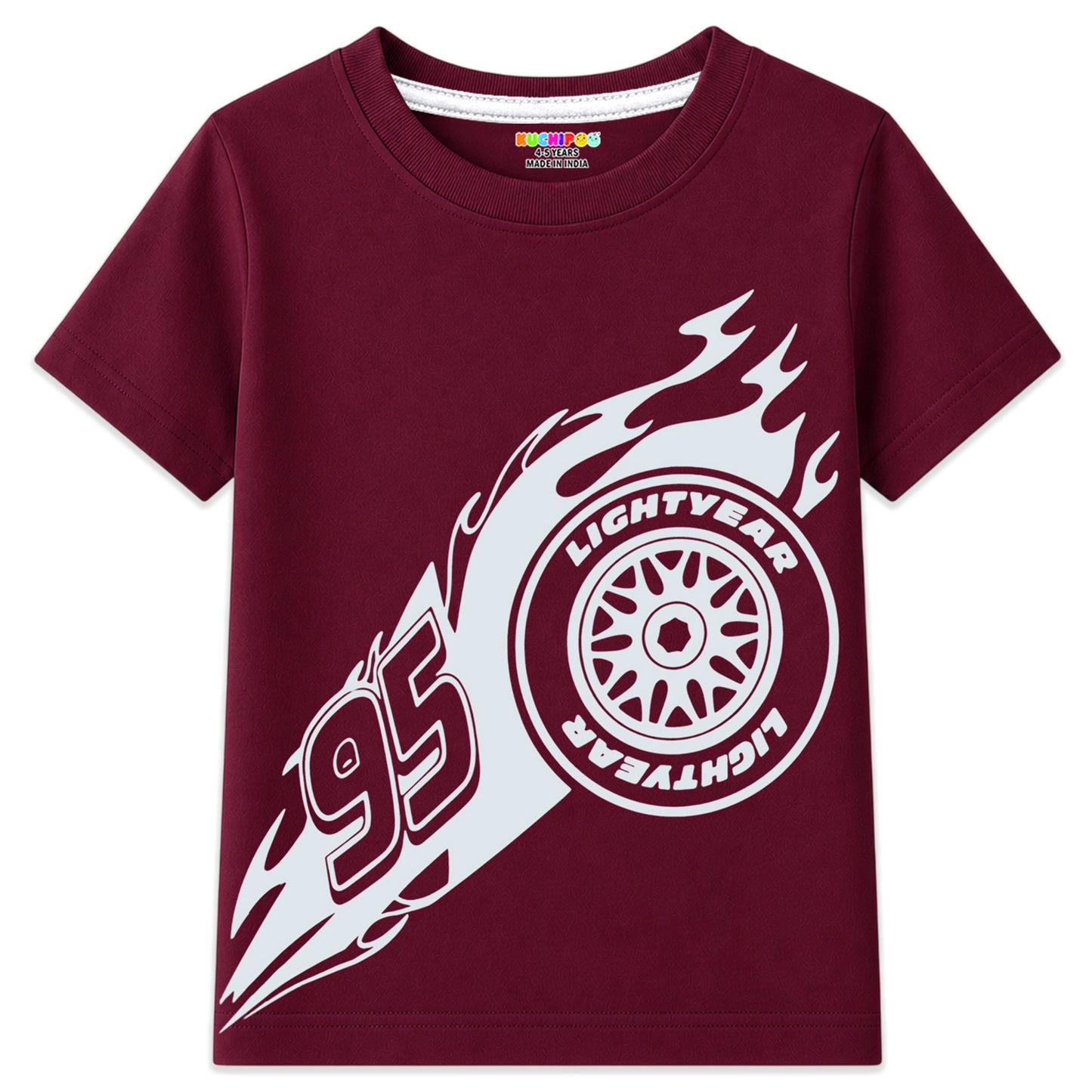 Kuchipoo Boys Cotton Printed T-Shirts | Half Sleeve Round Neck | Soft & Comfortable Casual Wear for Kids | Pack of 5