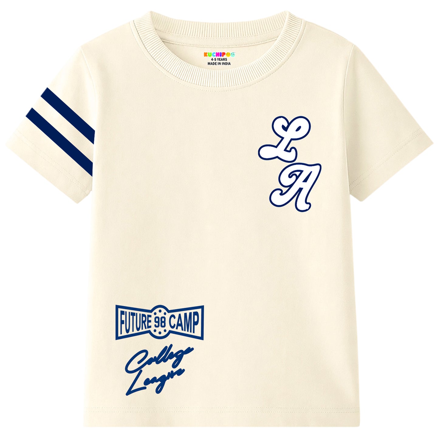 Kuchipoo Boys Cotton Printed T-Shirts | Half Sleeve Round Neck | Soft & Comfortable Casual Wear for Kids | Pack of 5