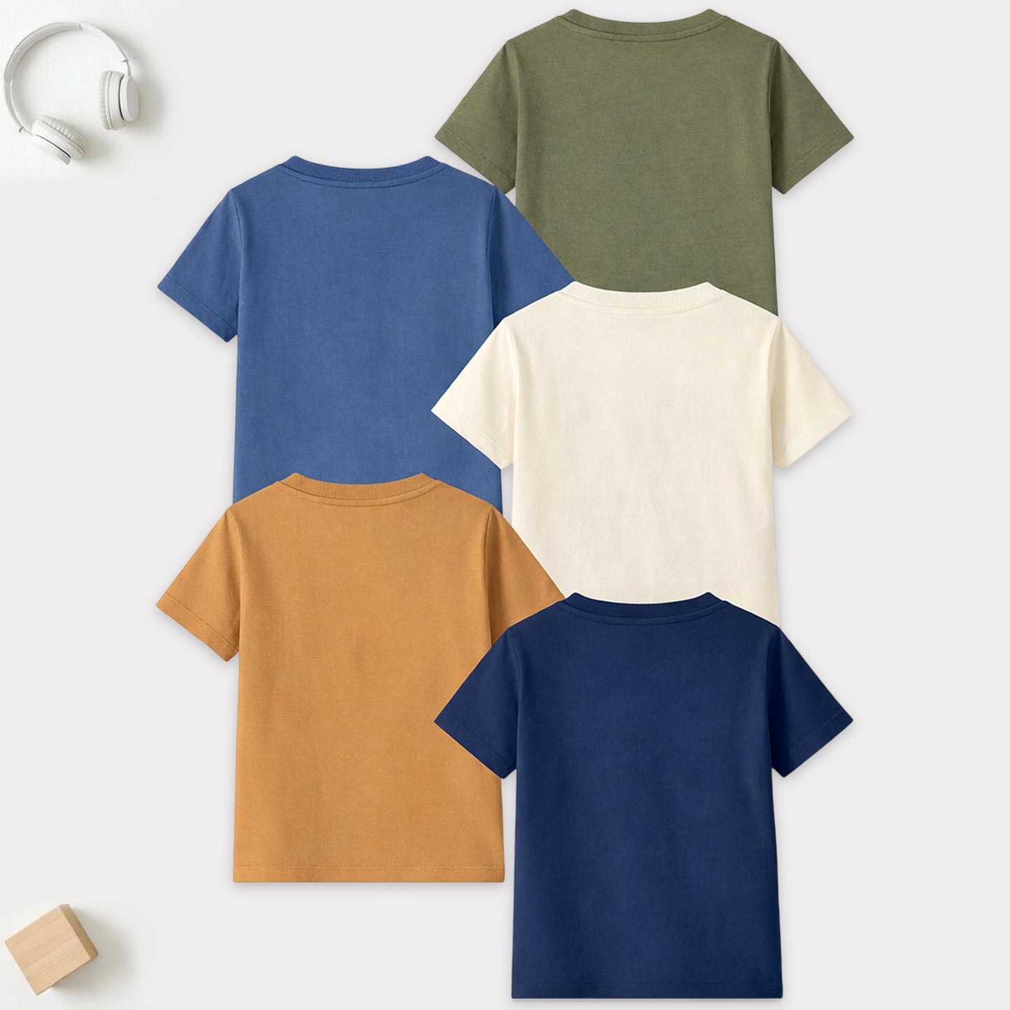 Kuchipoo Boys Cotton Printed T-Shirts | Half Sleeve Round Neck | Soft & Comfortable Casual Wear for Kids | Pack of 5