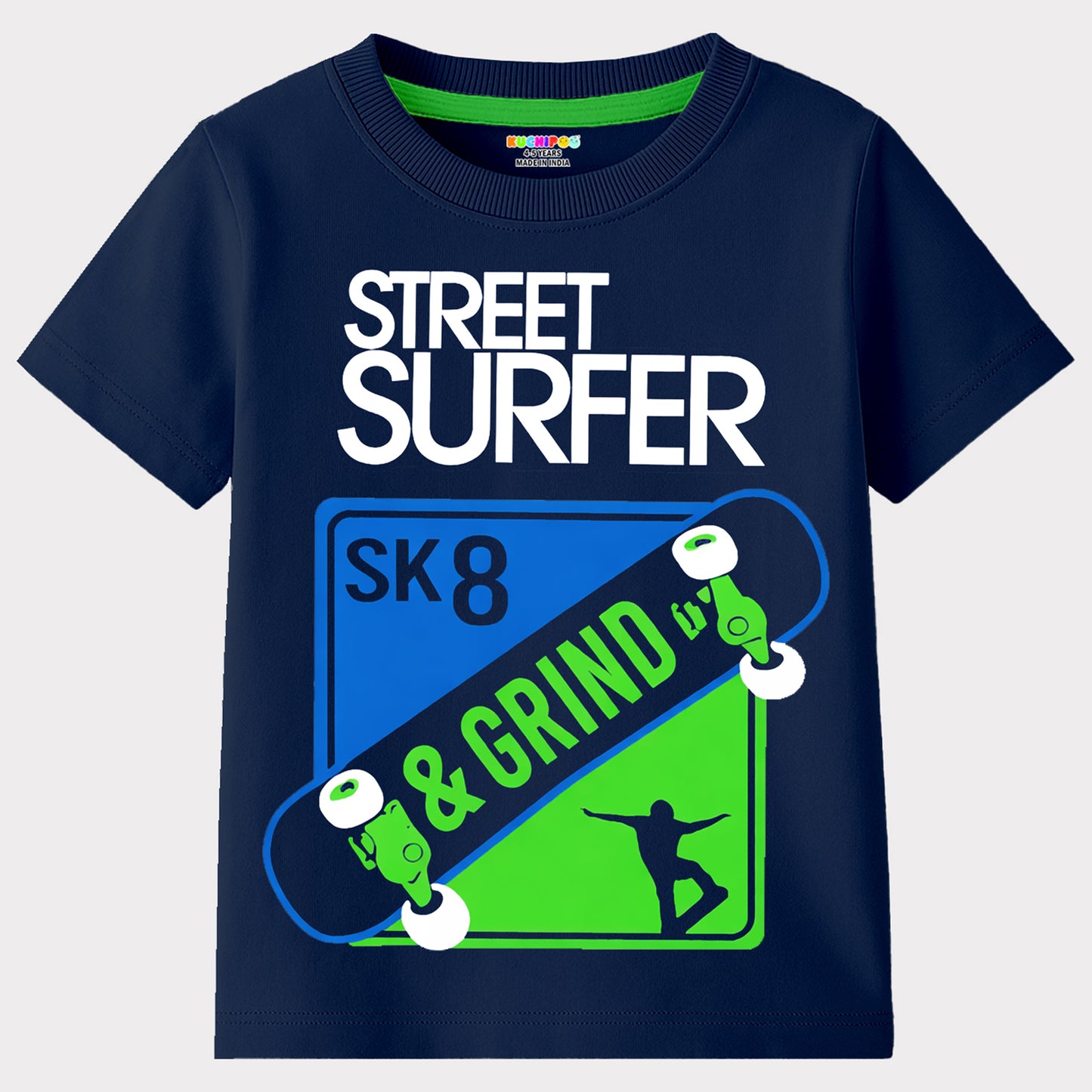 Kuchipoo Boys Cotton Printed T-Shirts | Half Sleeve Round Neck | Soft & Comfortable Casual Wear for Kids | Pack of 5