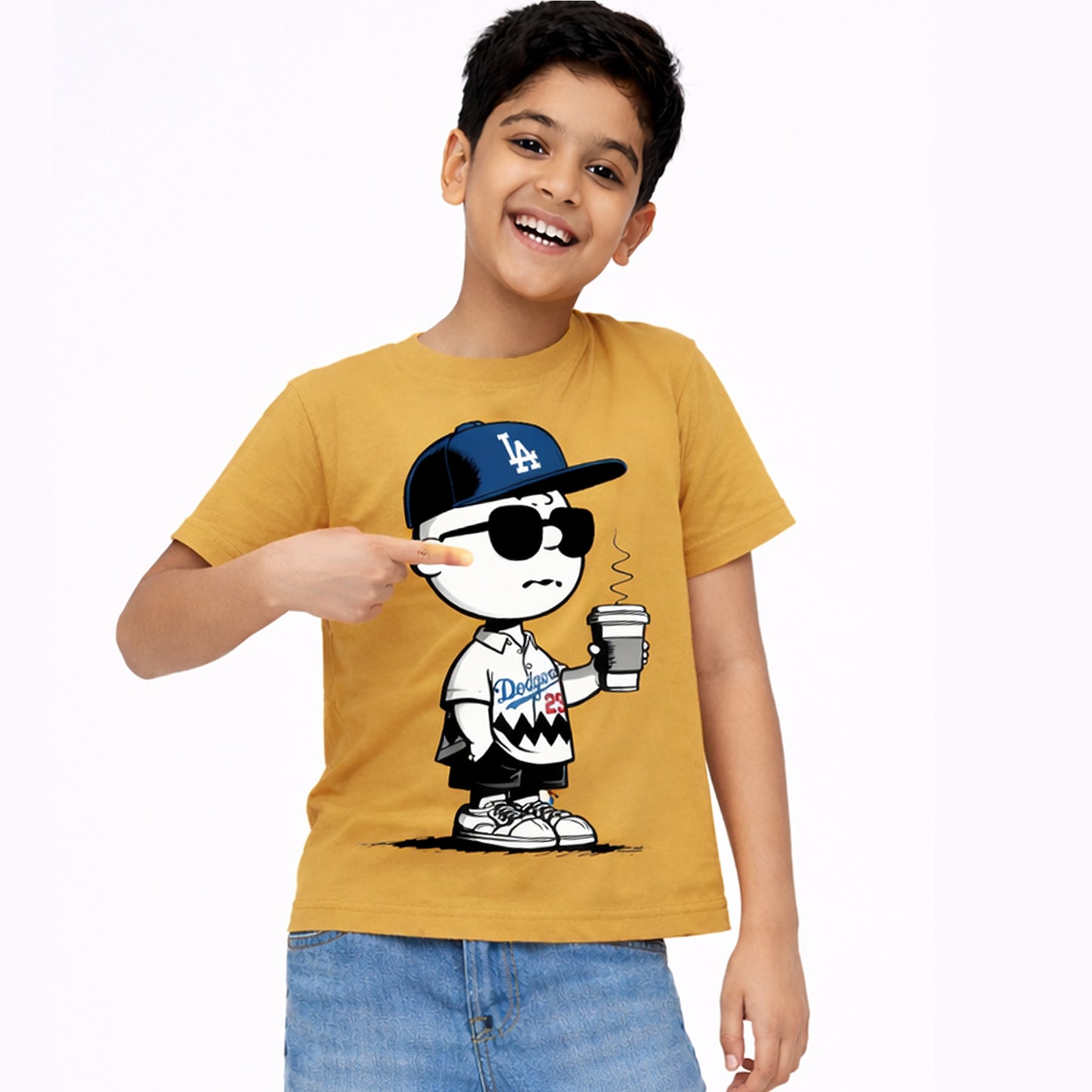Kuchipoo Boys Cotton Printed T-Shirts | Half Sleeve Round Neck | Soft & Comfortable Casual Wear for Kids | Pack of 2