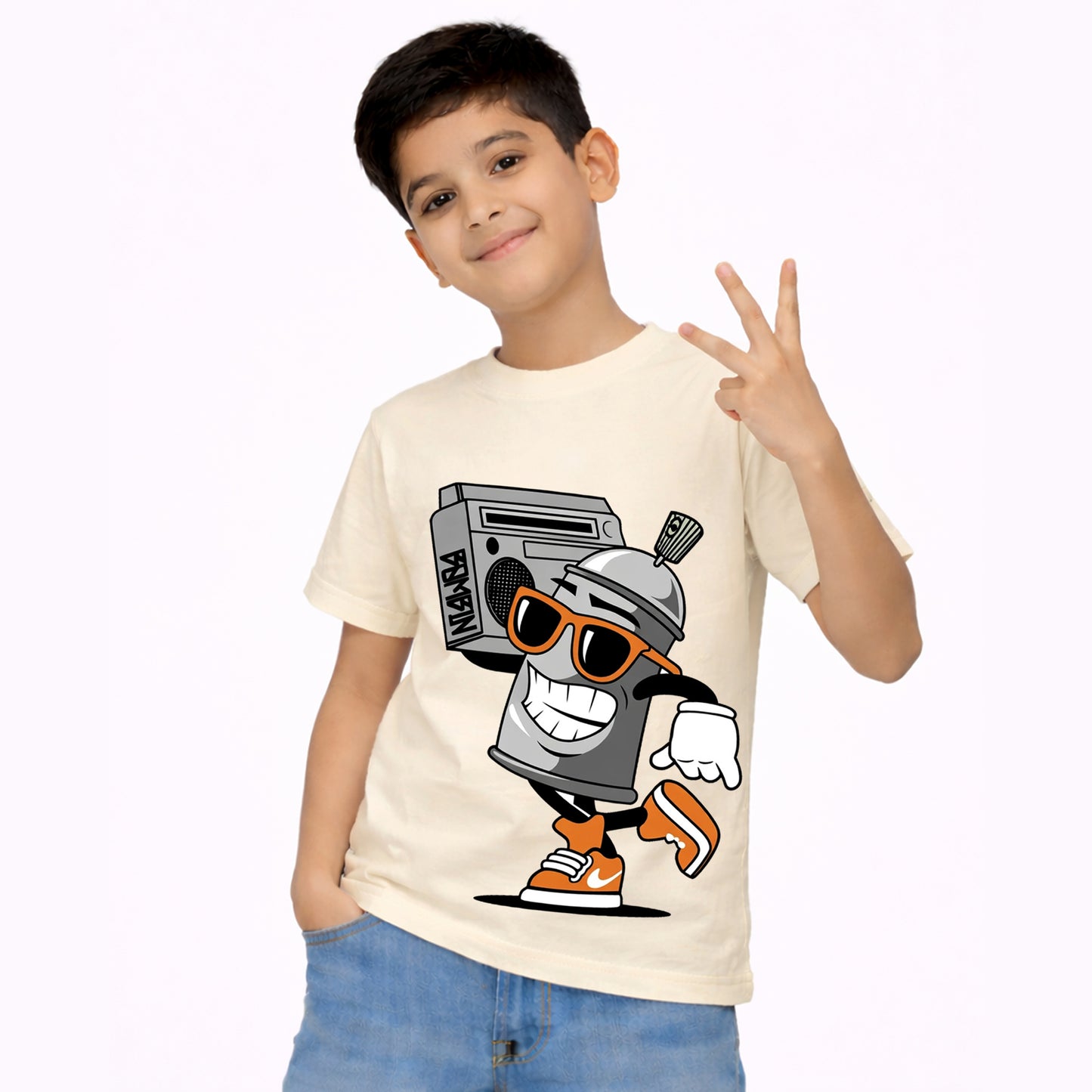 Kuchipoo Boys Cotton Printed T-Shirts | Half Sleeve Round Neck | Soft & Comfortable Casual Wear for Kids | Pack of 2
