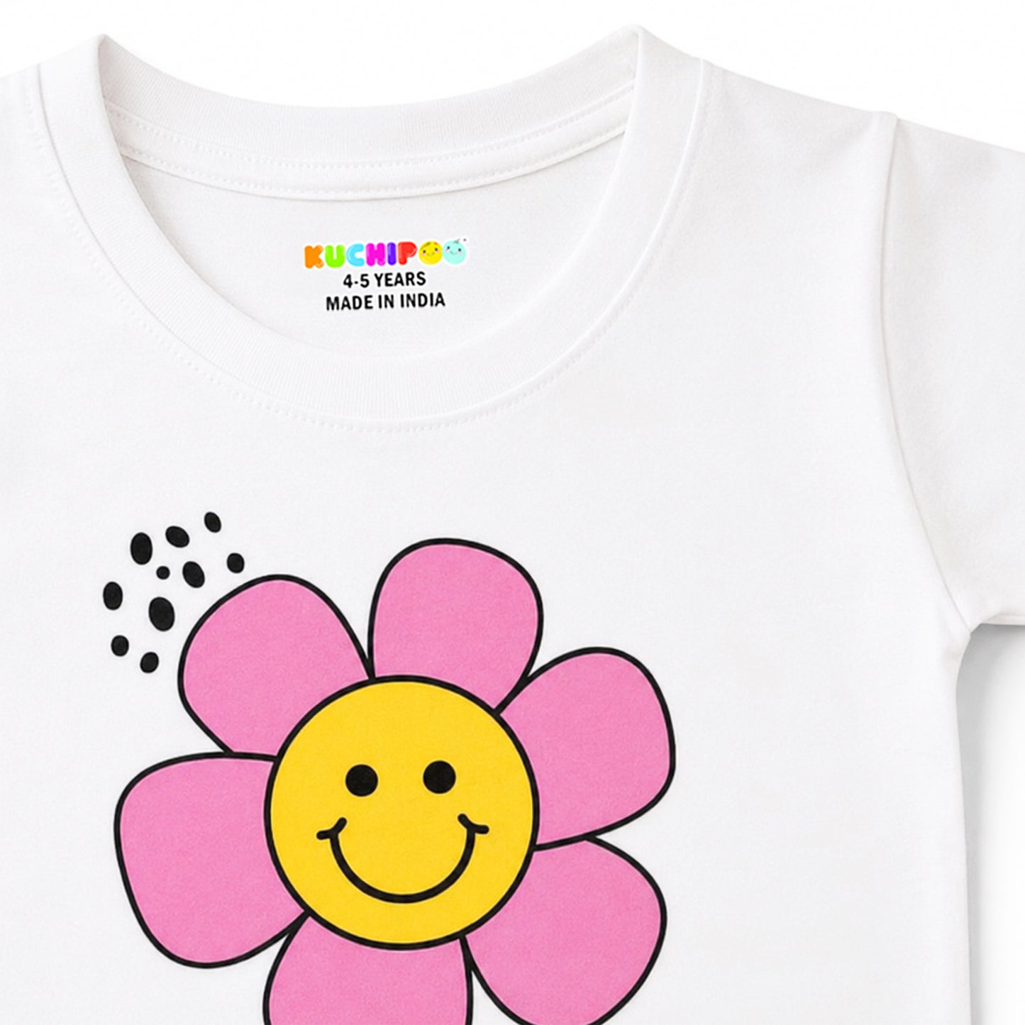 Kuchipoo Girls Cotton Printed T-Shirts | Full Sleeve Round Neck | Soft & Comfortable Casual Wear for Kids | Pack of 5