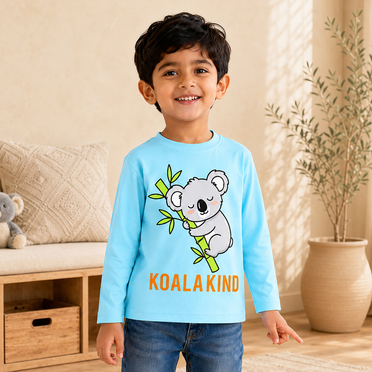 Kuchipoo Baby Boys and Baby Girls Cotton Printed T-Shirts | Full Sleeve Round Neck | Soft & Comfortable Casual Wear for Kids | Pack of 5