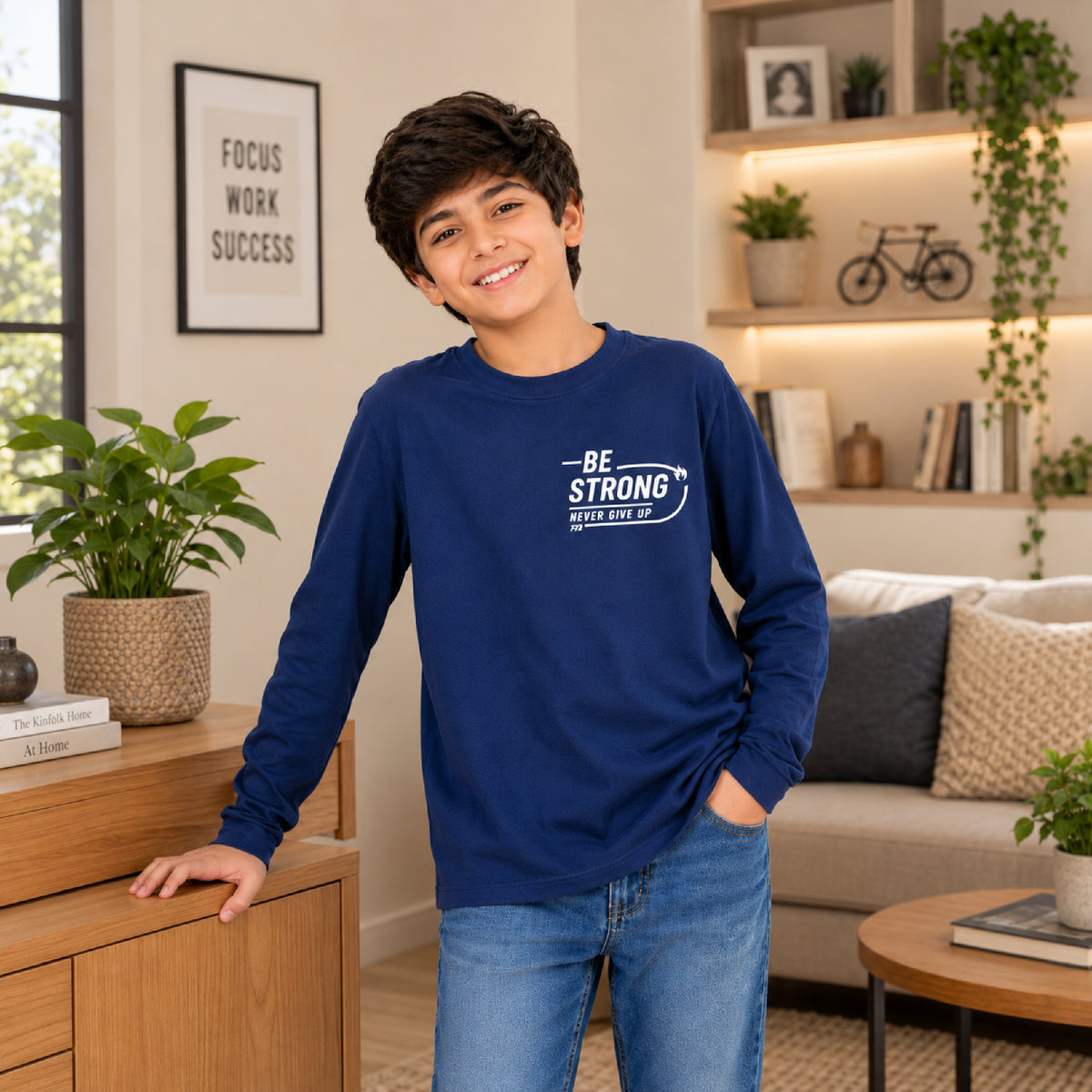 Kuchipoo Boys Cotton Printed T-Shirts | Full Sleeve Round Neck | Soft & Comfortable Casual Wear for Kids | Pack of 5