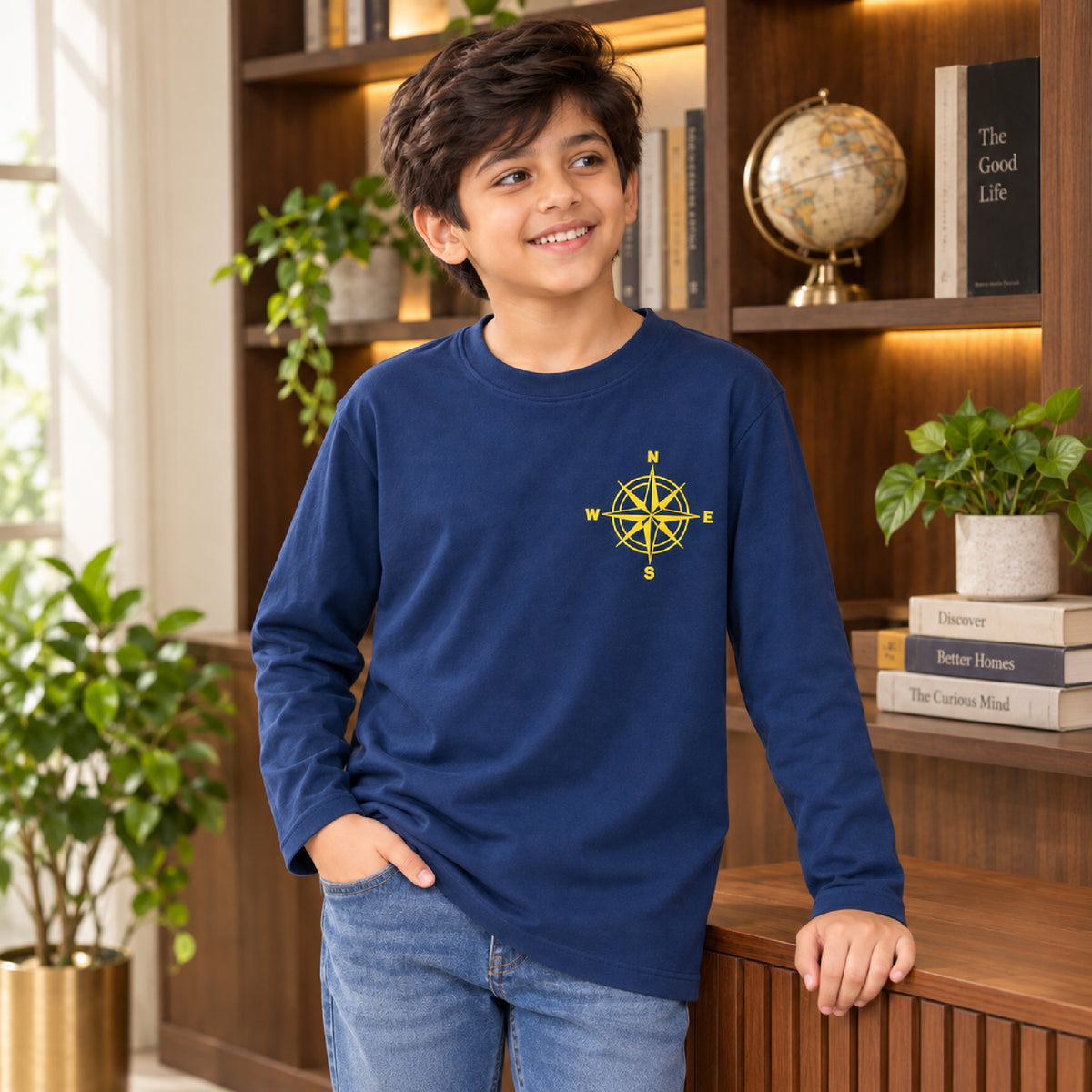 Kuchipoo Boys Cotton Printed T-Shirts | Full Sleeve Round Neck | Soft & Comfortable Casual Wear for Kids | Pack of 5