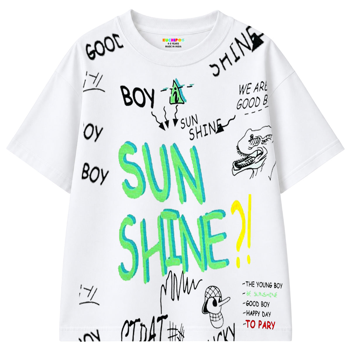 KUCHIPOO Boys Half Sleeves T-Shirts.