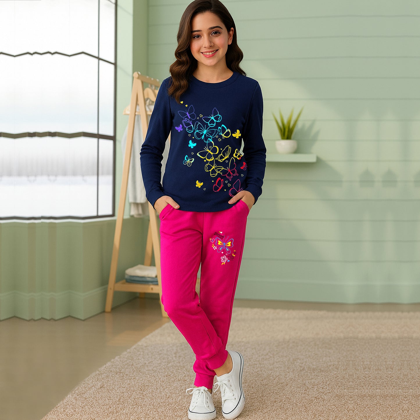 KUCHIPOO  Girls T-Shirts and Trackpants Set