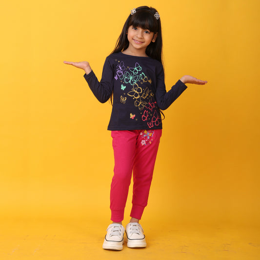 KUCHIPOO  Girls T-Shirts and Trackpants Set
