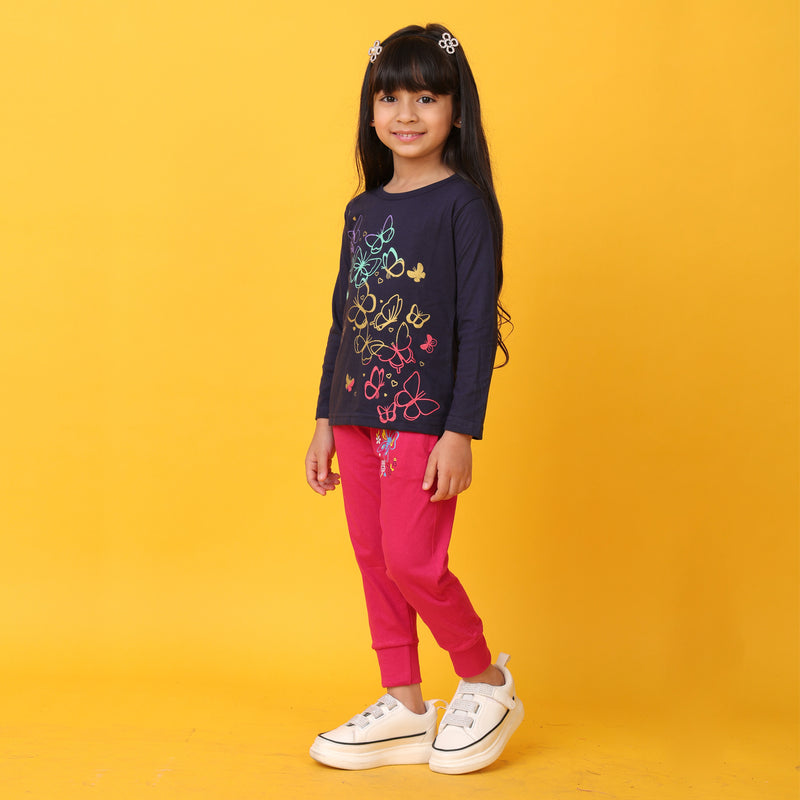 KUCHIPOO  Girls T-Shirts and Trackpants Set