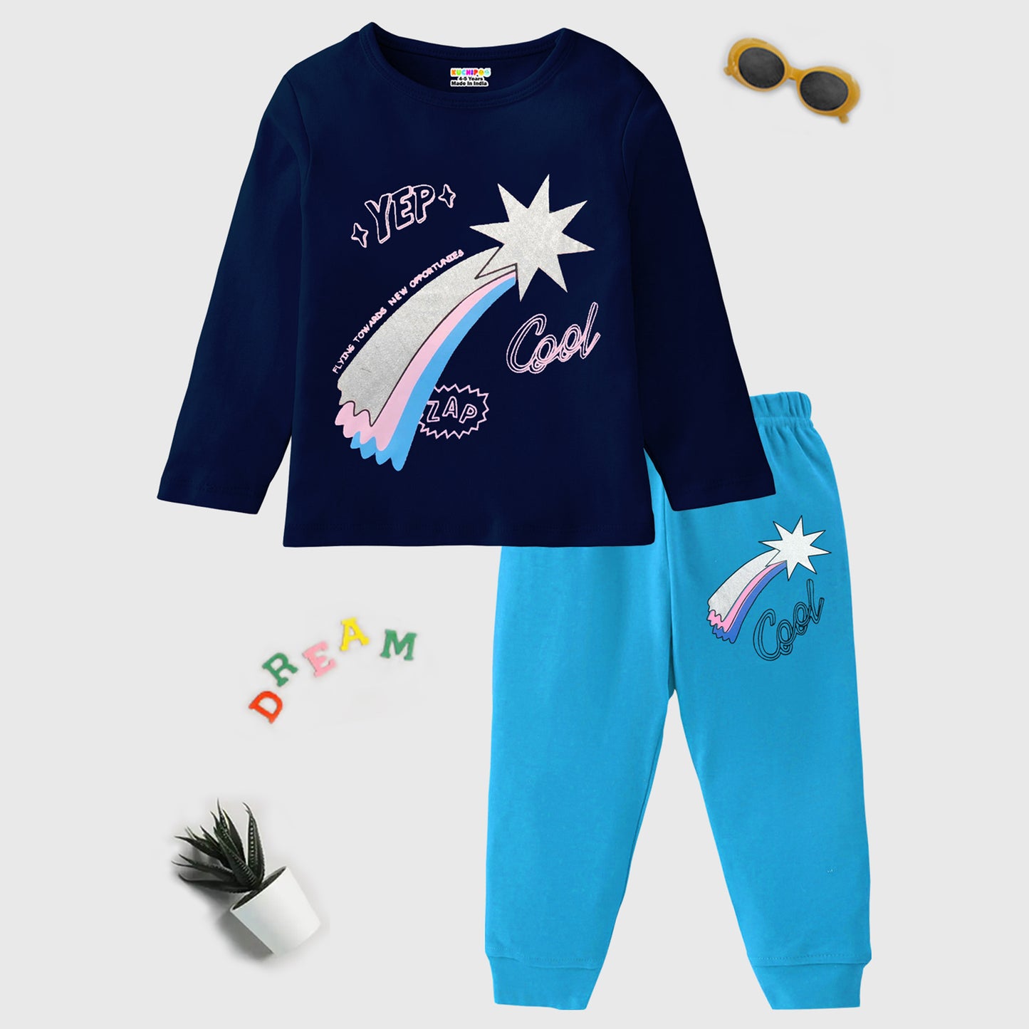 KUCHIPOO  Girls T-Shirts and Trackpants Set