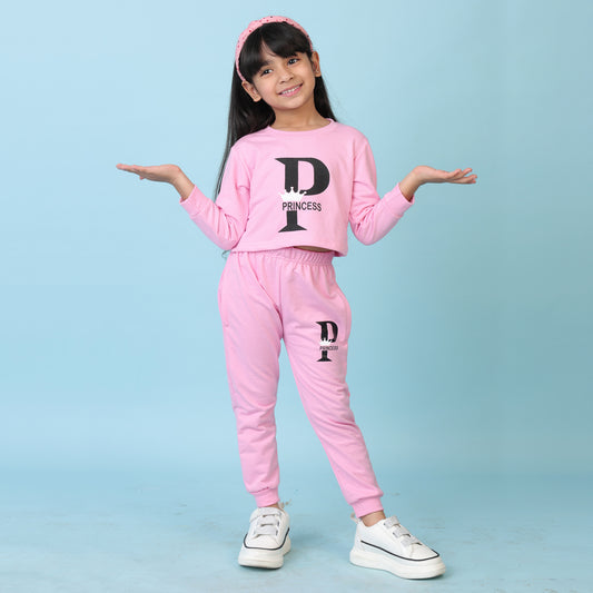 KUCHIPOO Girls Crop Top and Trackpant Set
