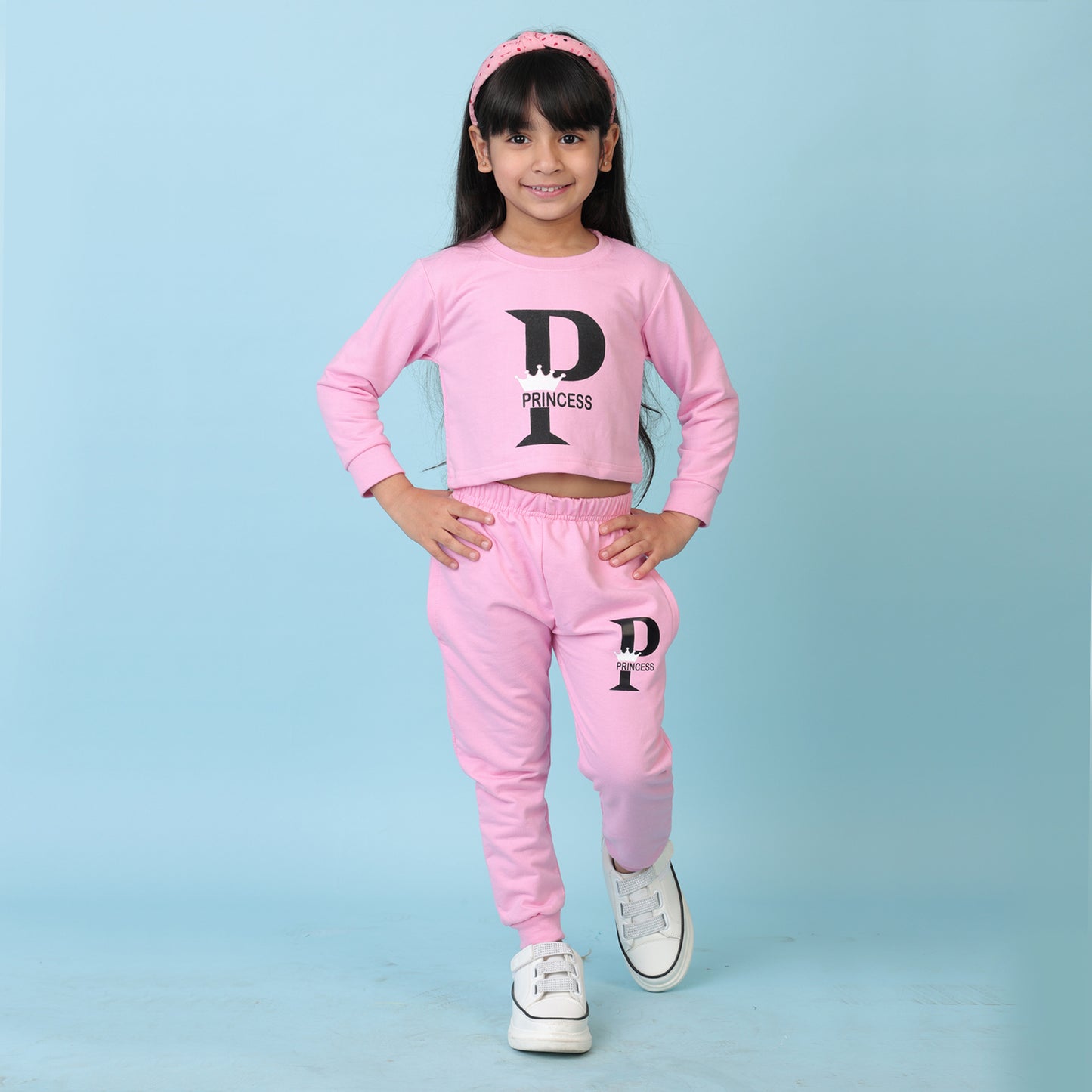 KUCHIPOO Girls Crop Top and Trackpant Set